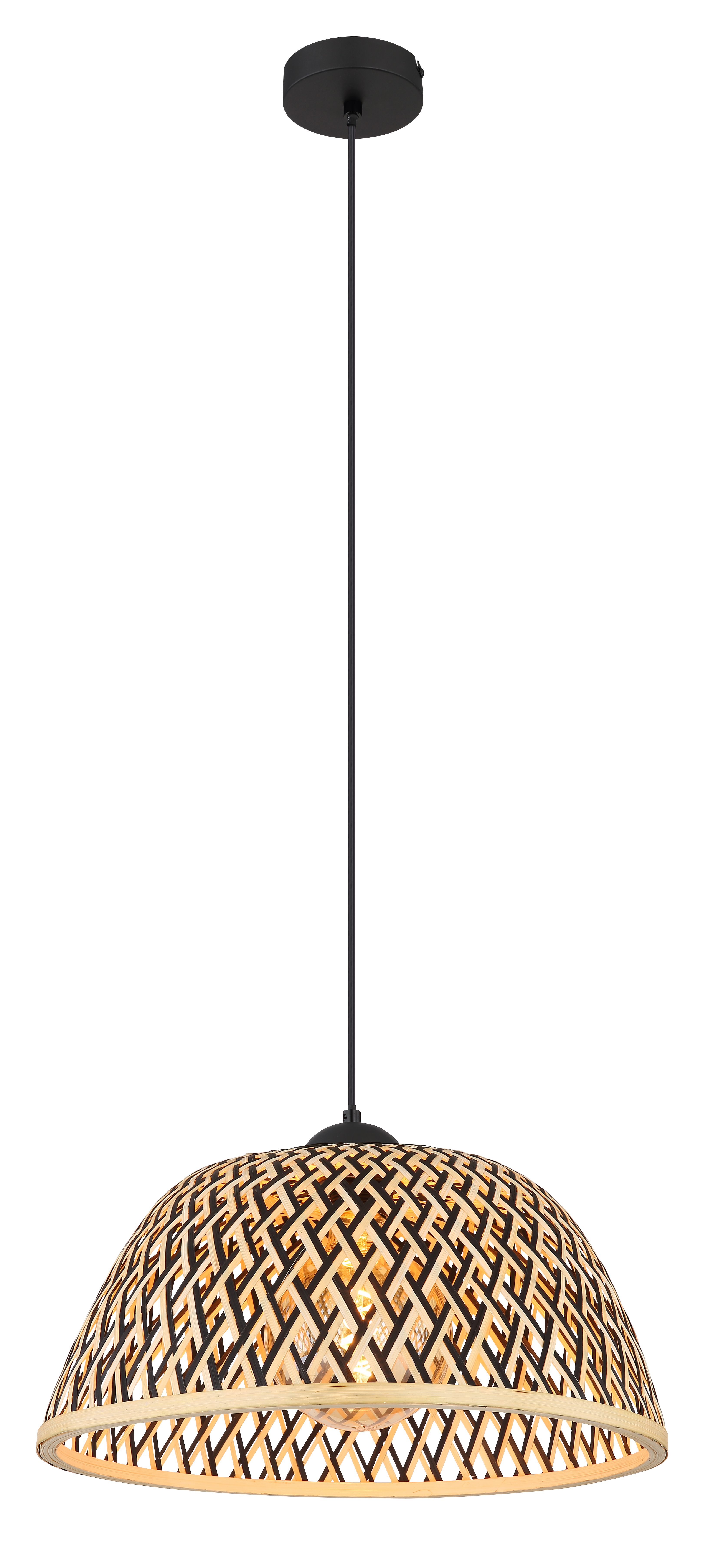 Pendant lamp Globo COLLY 40cm, 1xE27, black/natural