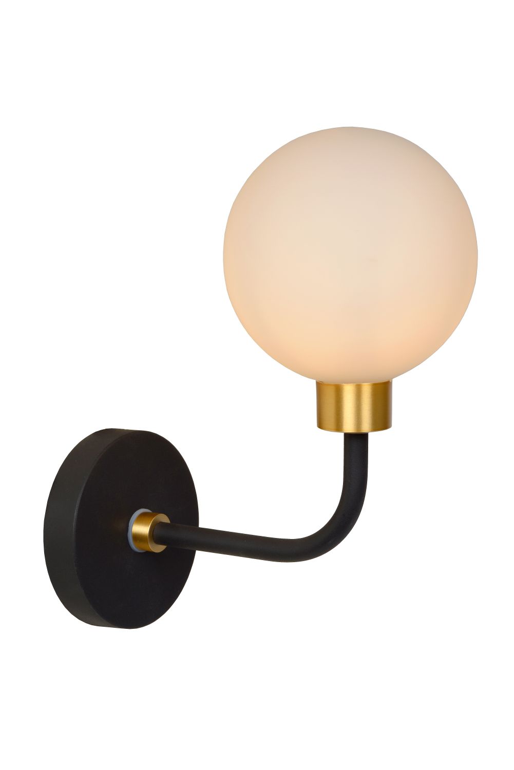 Bathroom Wall lamp Lucide BEREND 25,2cm, 1xG9, IP44, black/opal