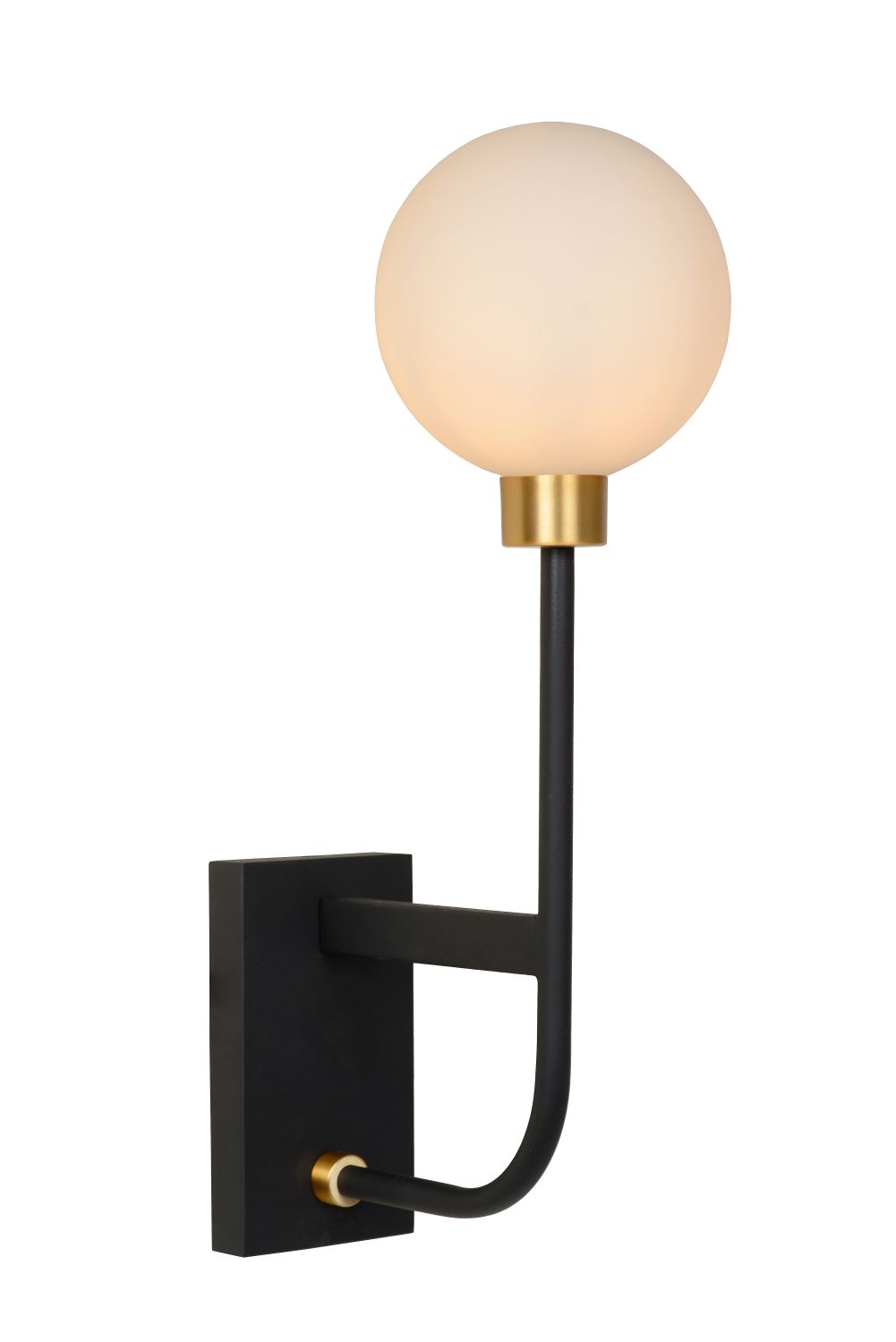 Bathroom Wall lamp Lucide BEREND 39cm, 1xG9, IP44, black/opal