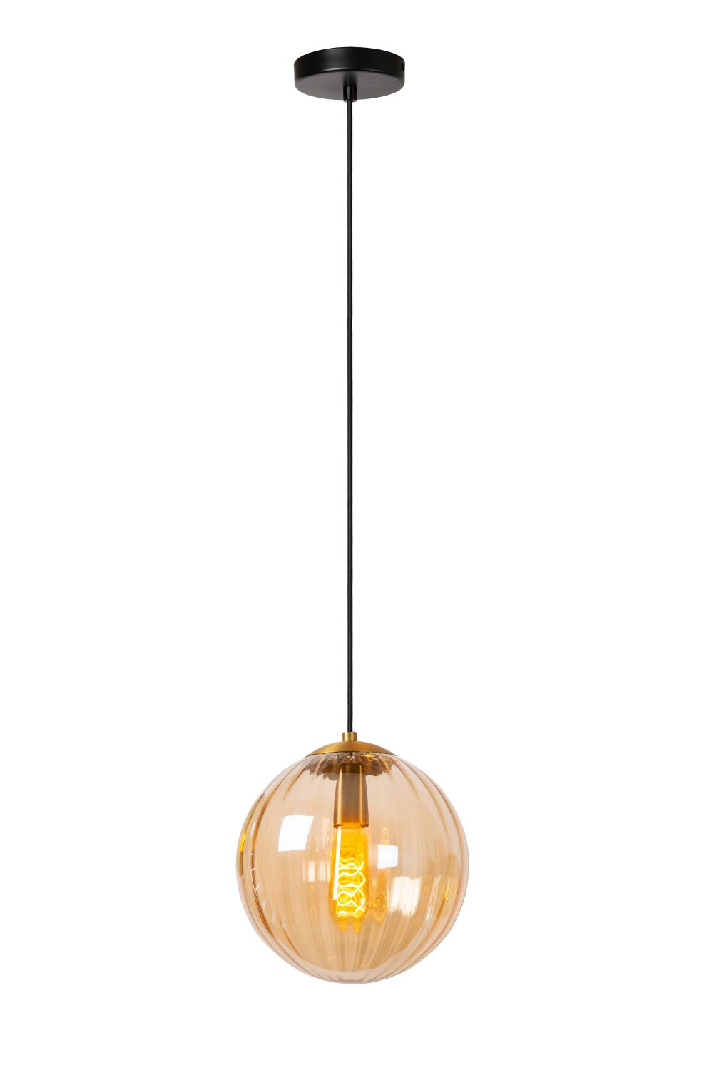 Pendant lamp Lucide MONSARAZ Ø25cm, 1xE27, amber