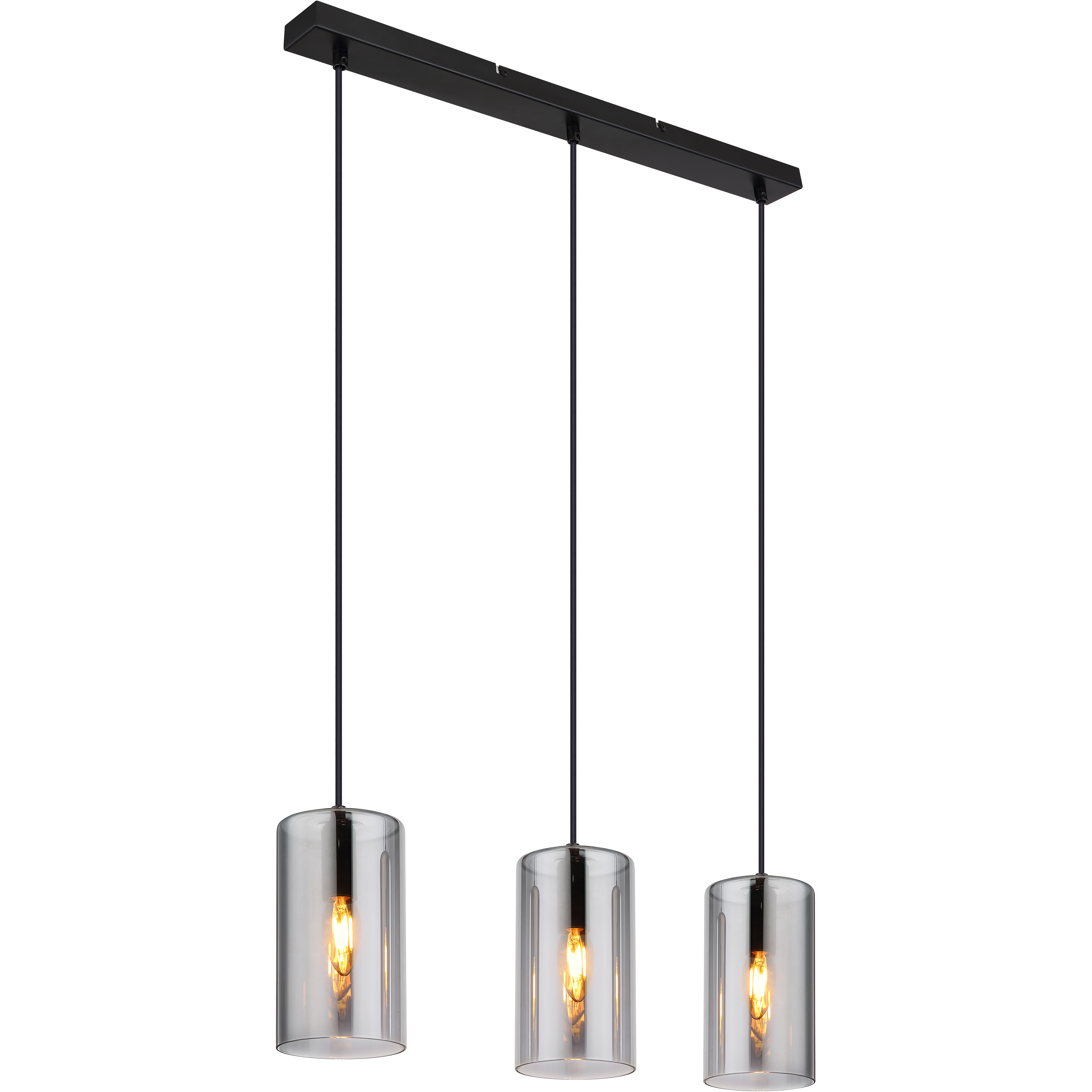 Pendant lamp Globo OLLY 3xE27, black/smoke