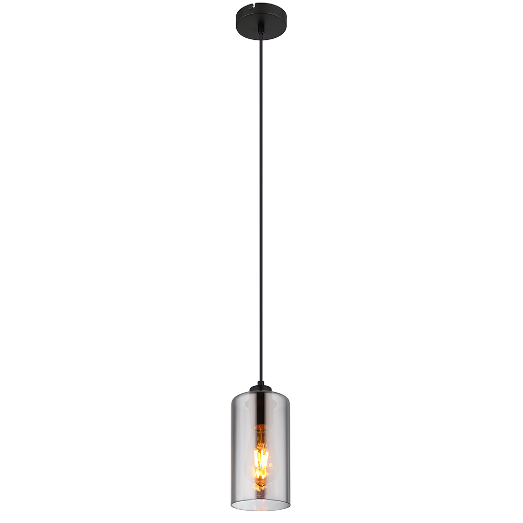 Pendant lamp Globo OLLY 11cm, 1xE27, black/smoke