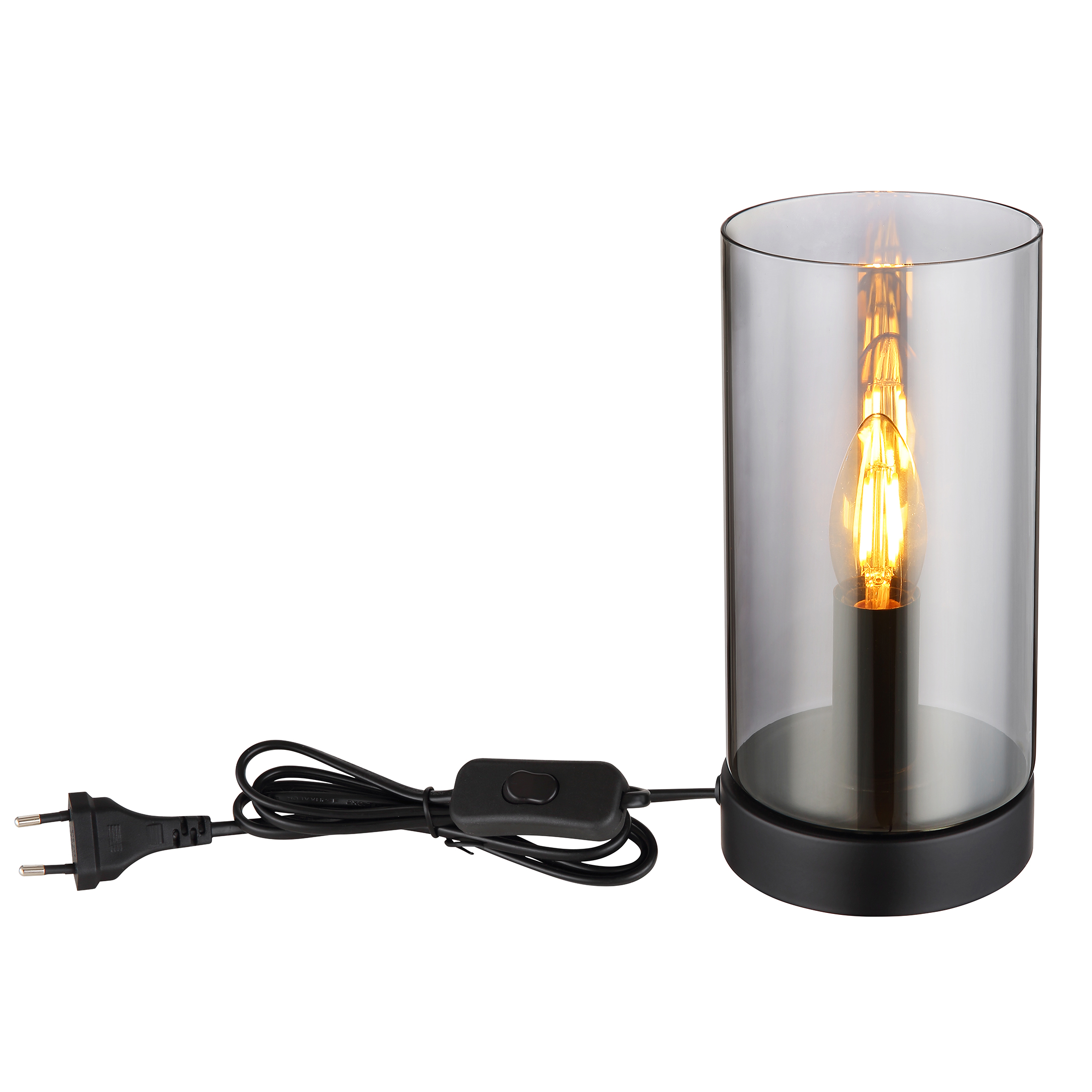 Table lamp Globo OLLY 11cm, 1xE14, black/smoke