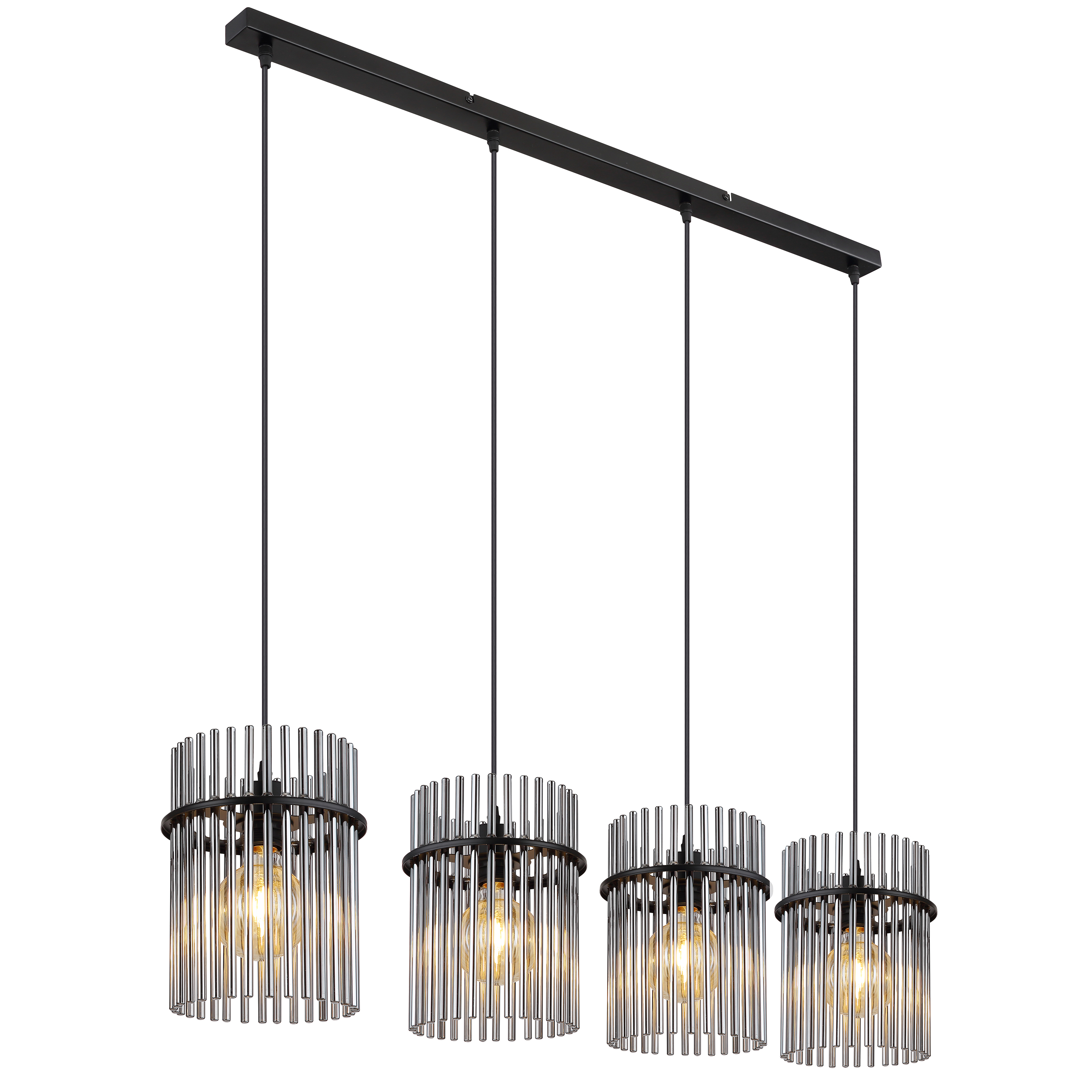 Pendant lamp Globo GORLEY, 4xE27, black/smoke