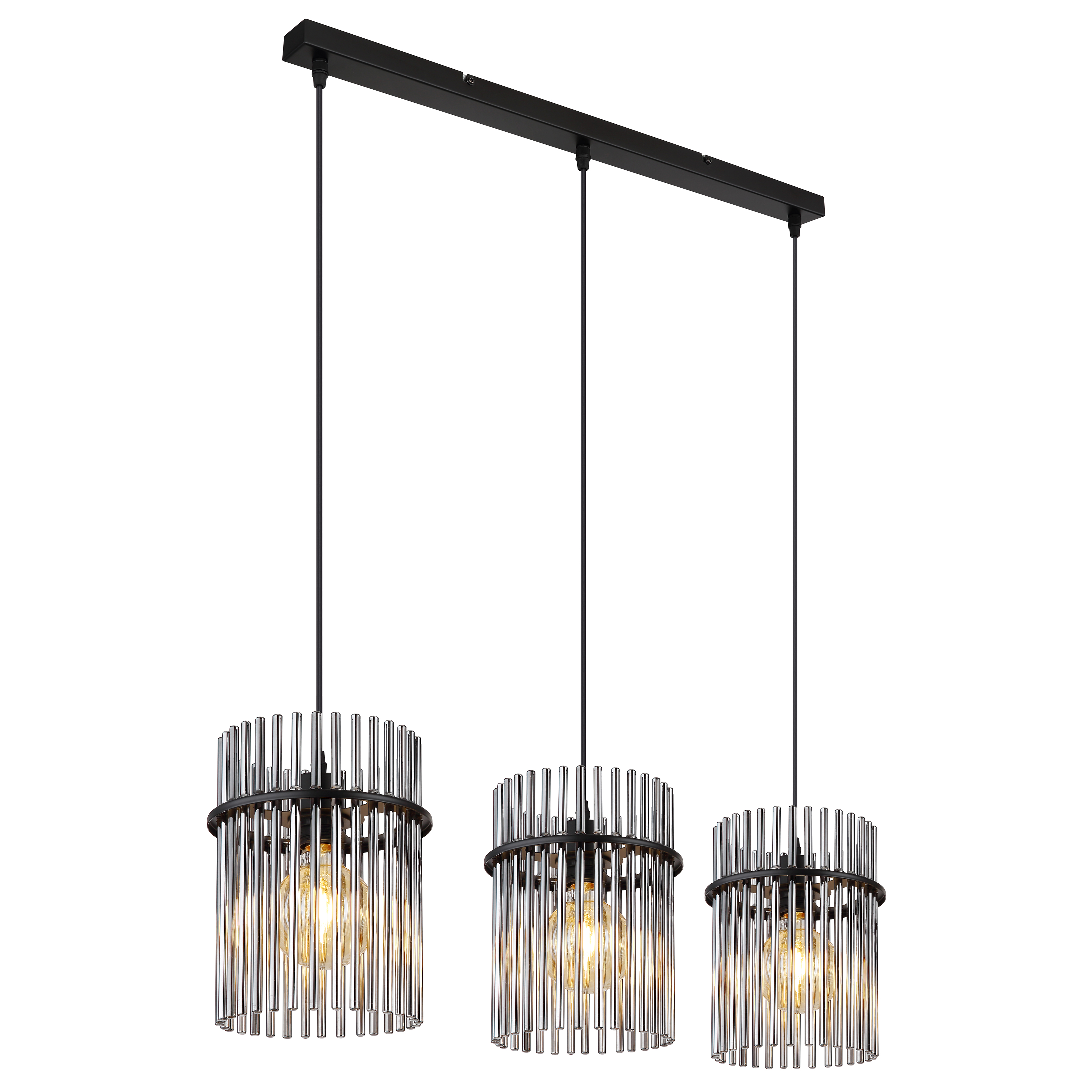 Pendant lamp Globo GORLEY, 3xE27, black/smoke