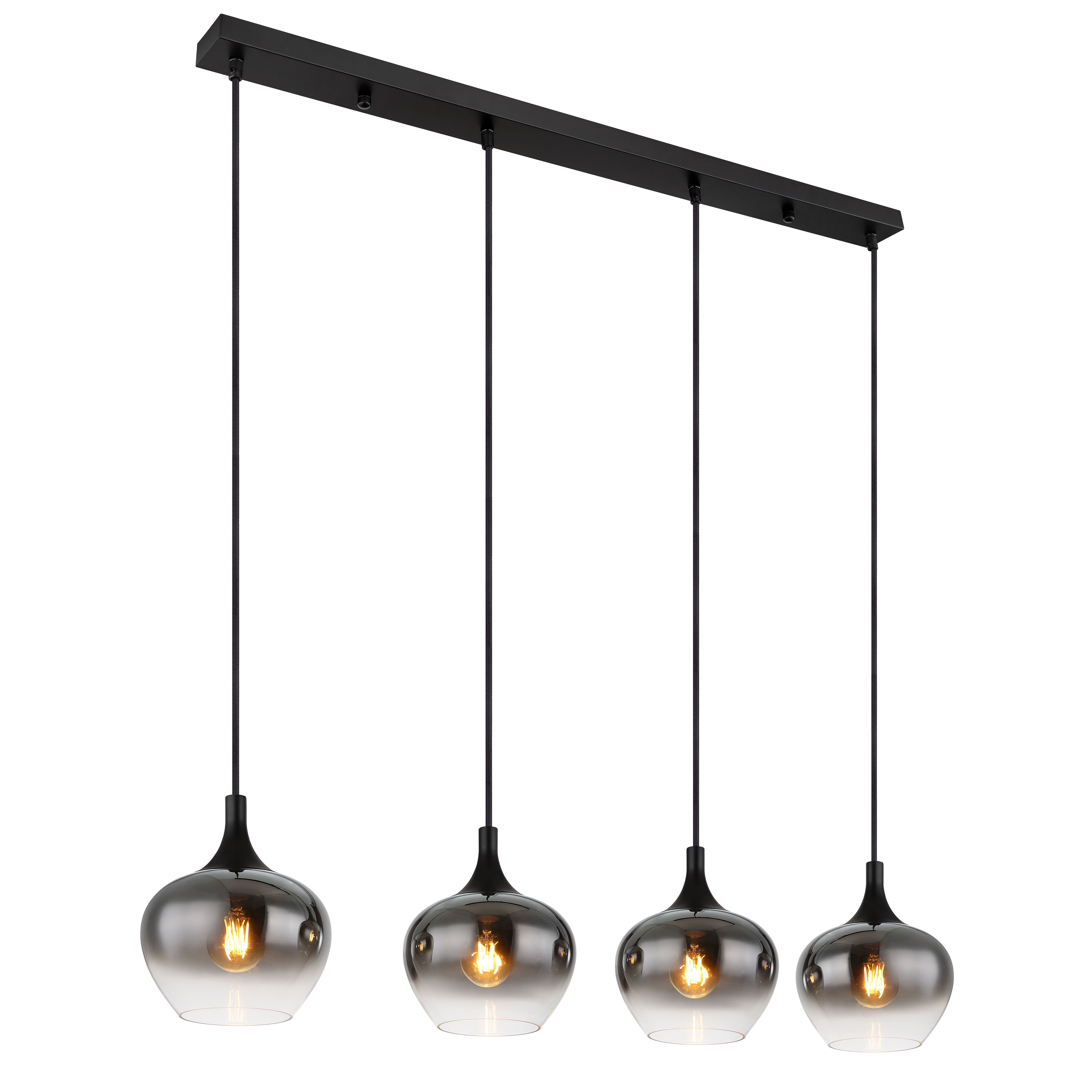 Pendant lamp Globo MAXY 4xE27, black/smoke