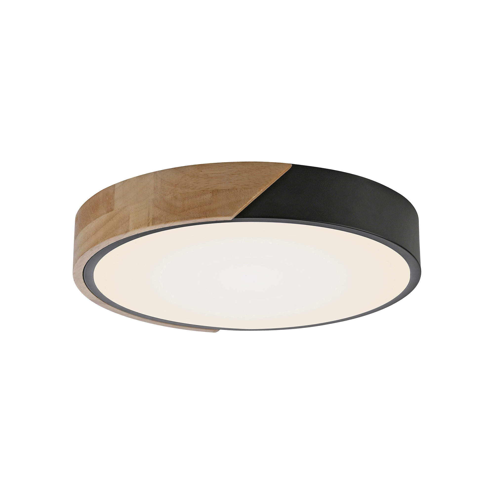 Ceiling lamp JustLight Bila Led 32cm black/wood
