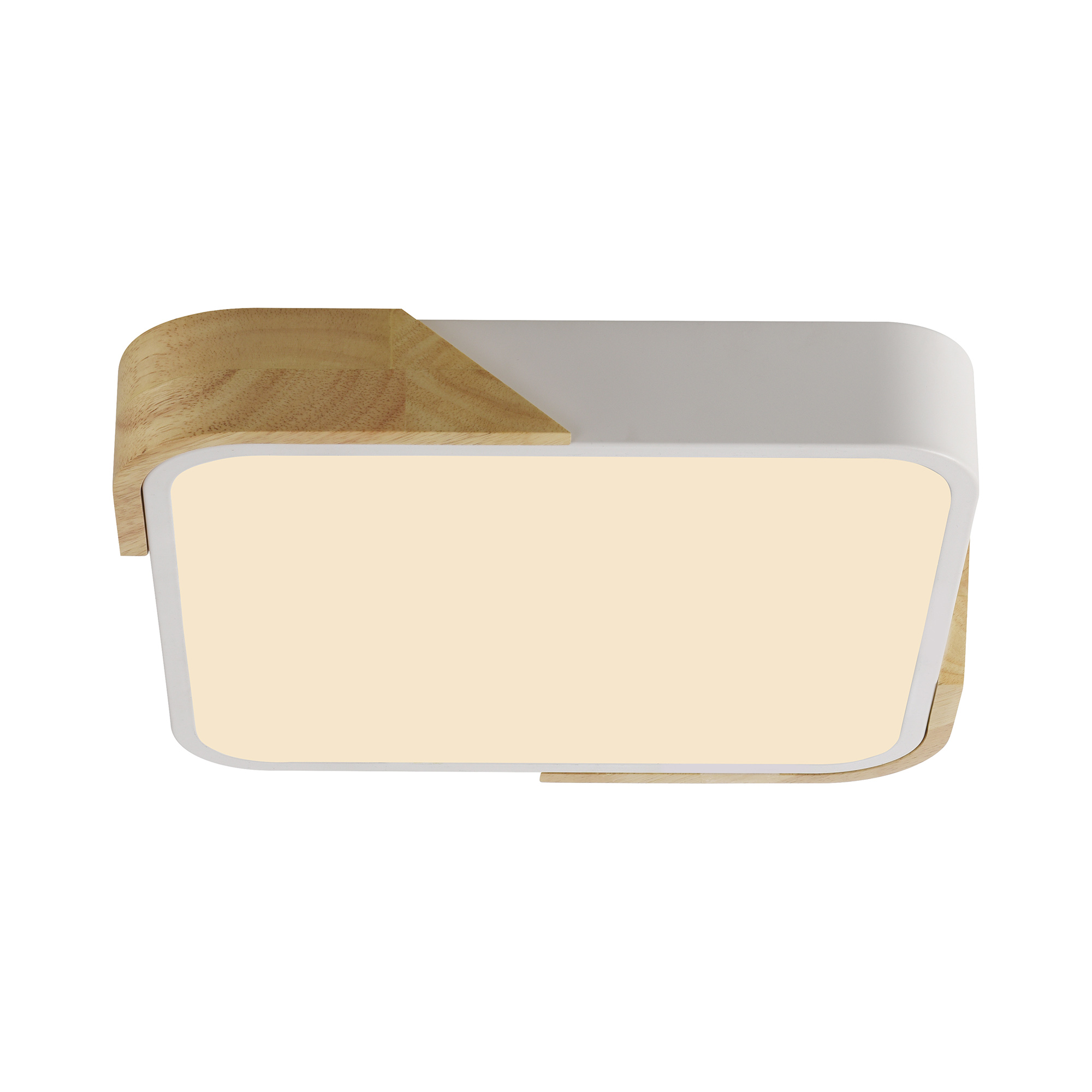 Ceiling lamp JustLight Bila Led 32x32cm white/wood