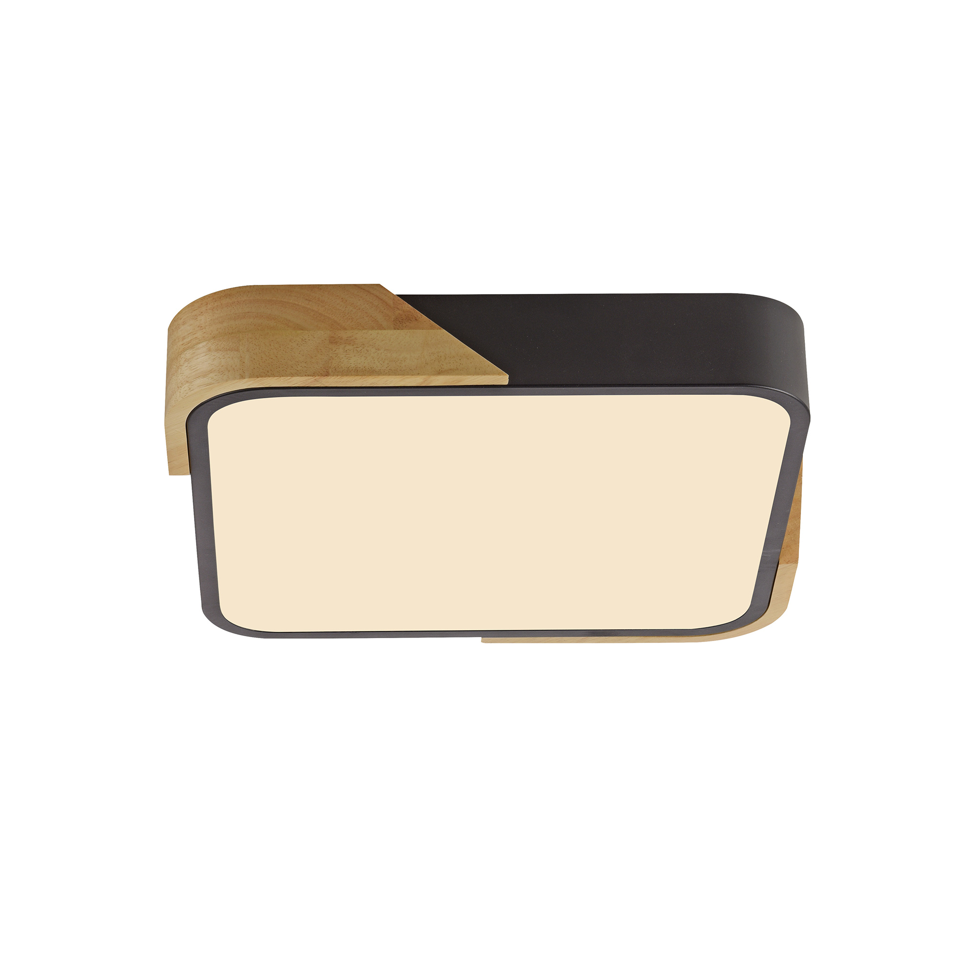 Ceiling lamp JustLight Bila Led 32x32cm black/wood