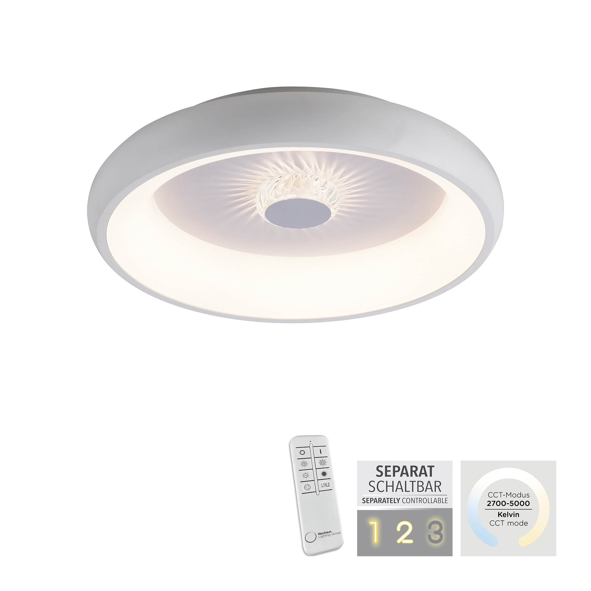Ceiling lamp JustLight Vertigo Led 46,5cm white