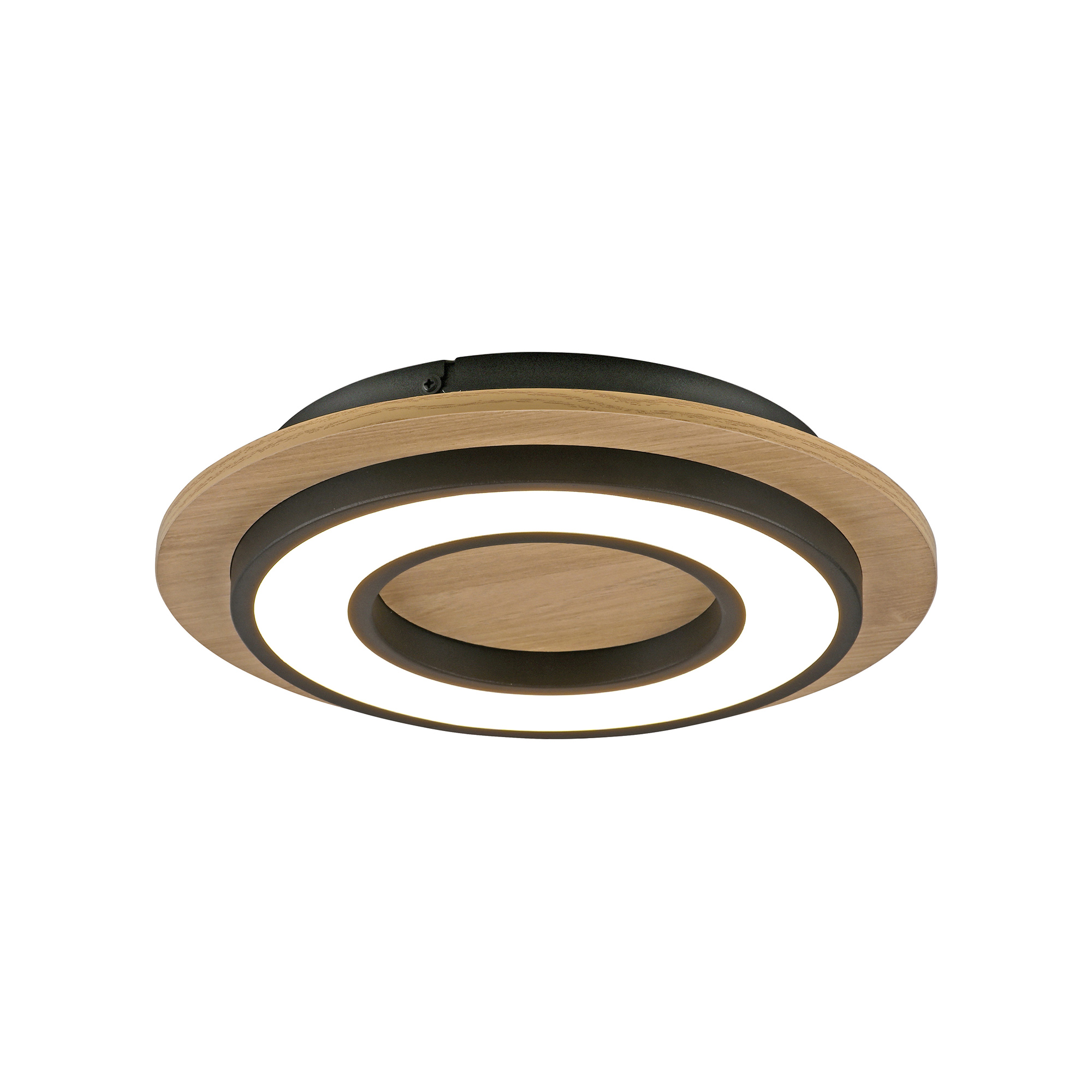 Ceiling lamp JustLight Tola Led 32cm wood/matte black