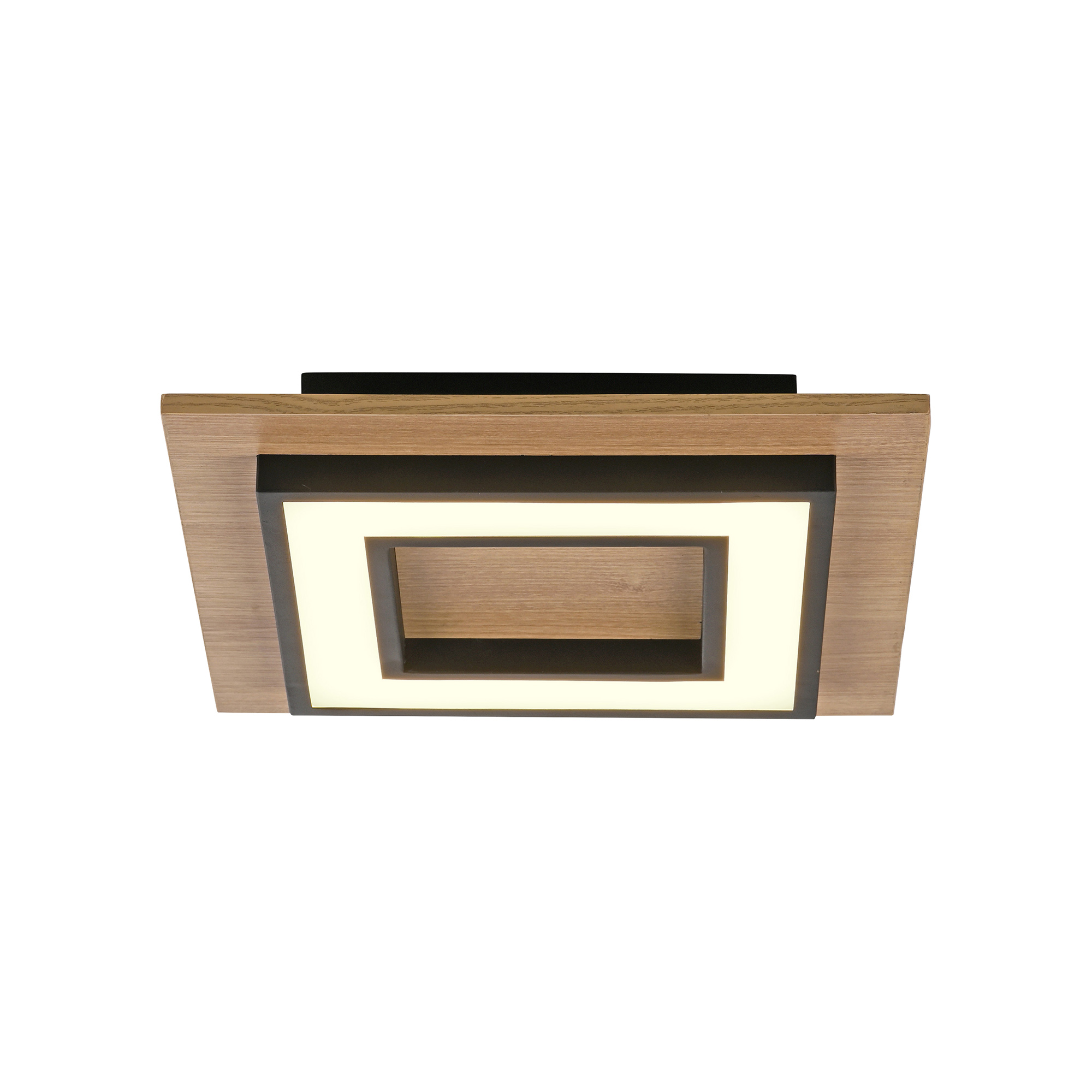Ceiling lamp JustLight Tola Led 30x30cm wood/matte black