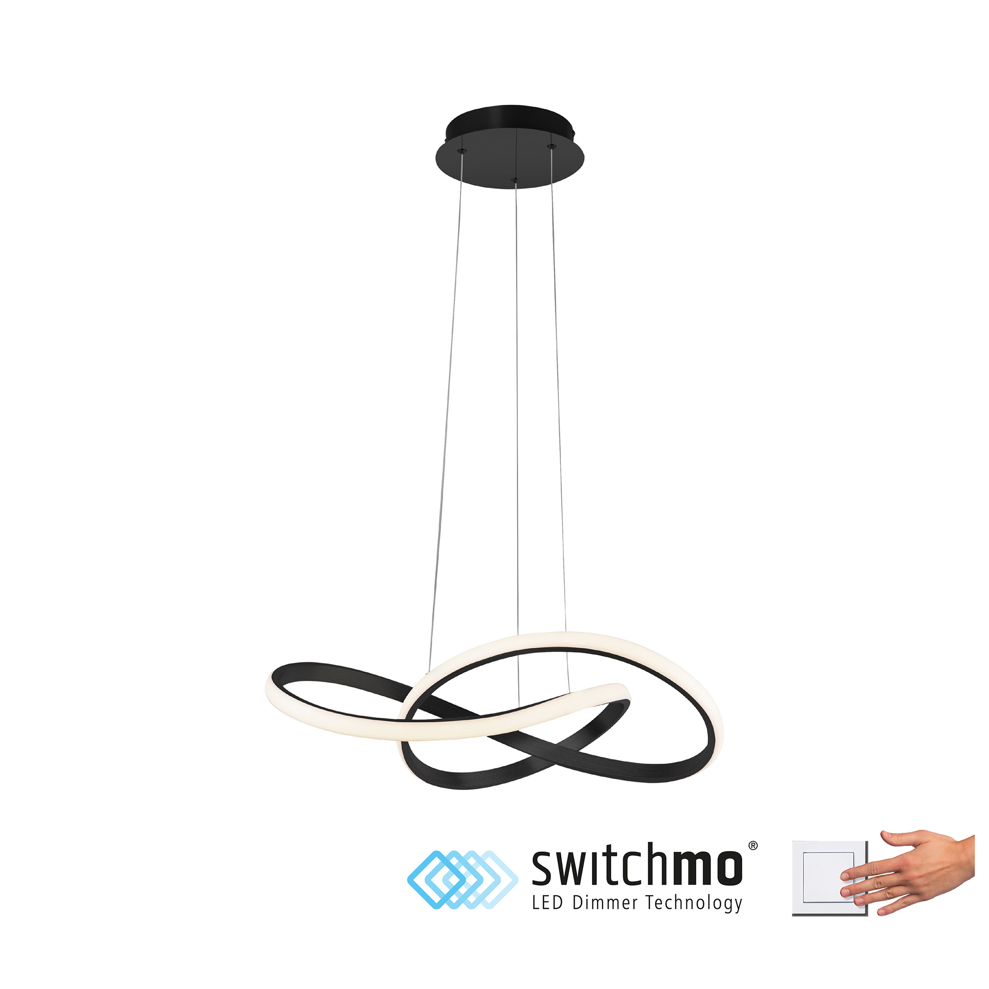 Pendant lamp JustLight Maria black