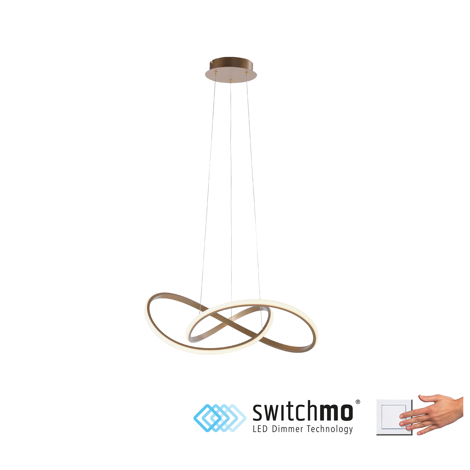 Pendant lamp JustLight Maria matte brass