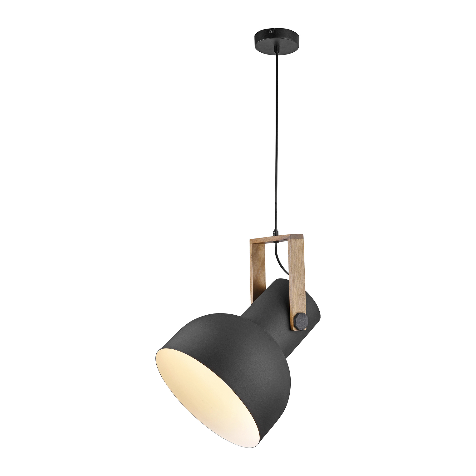 Pendant lamp JustLight Cup2.0 30cm matte black/wood