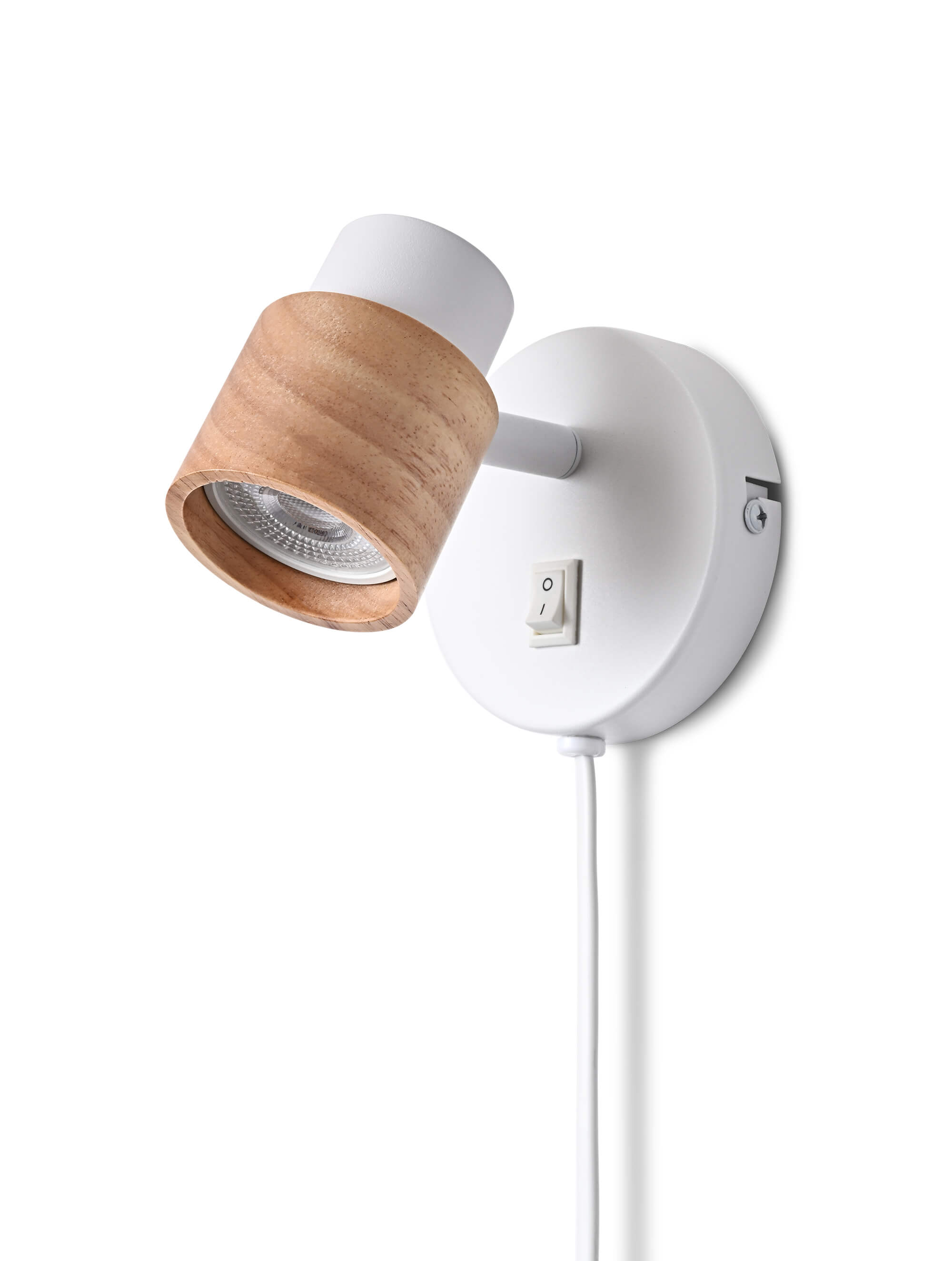 Seinävalaisin Oak 1xGU10, valkoinen/puu