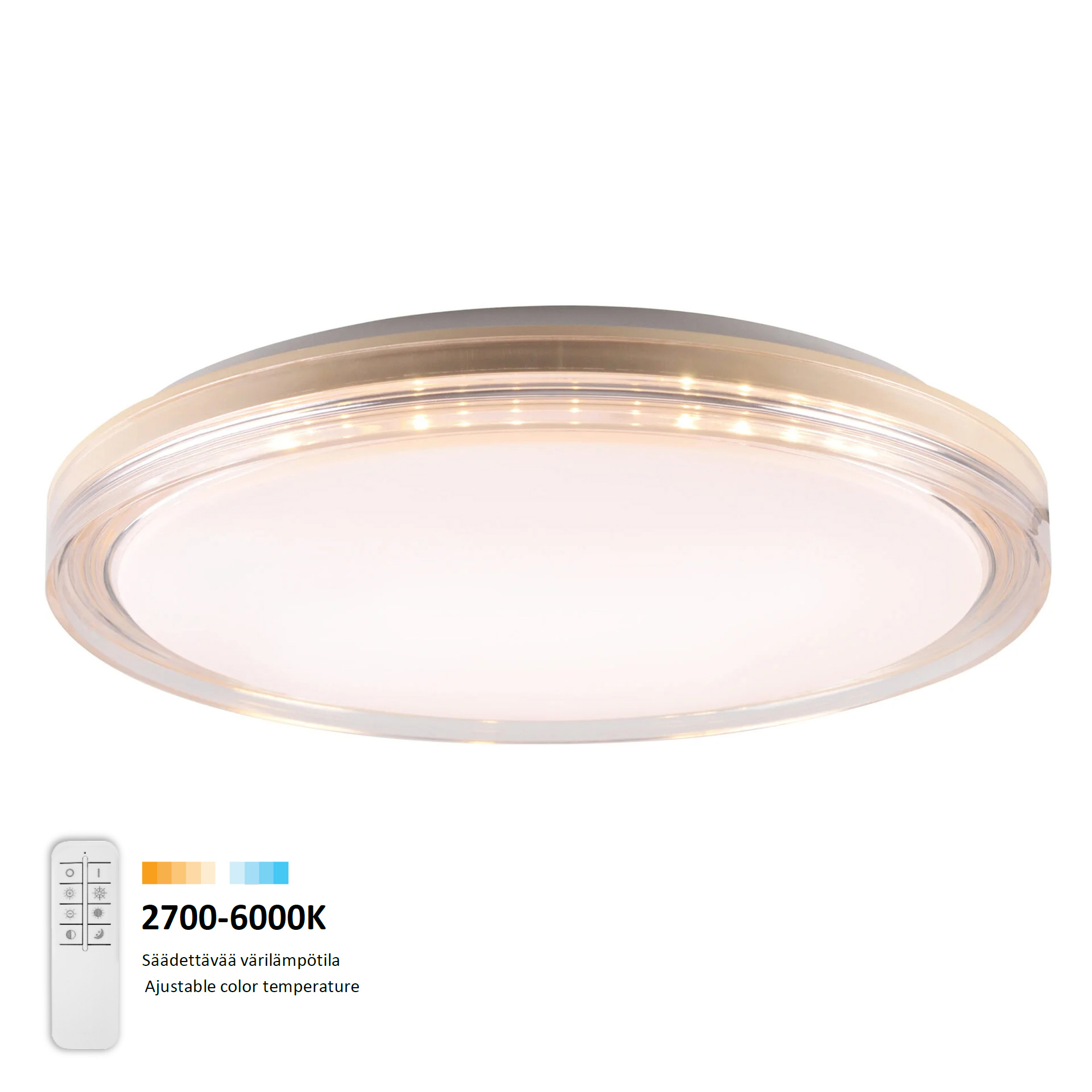 Kattovalaisin Emilia Led 38cm, CCT, 36W, 2200lm, kirkas
