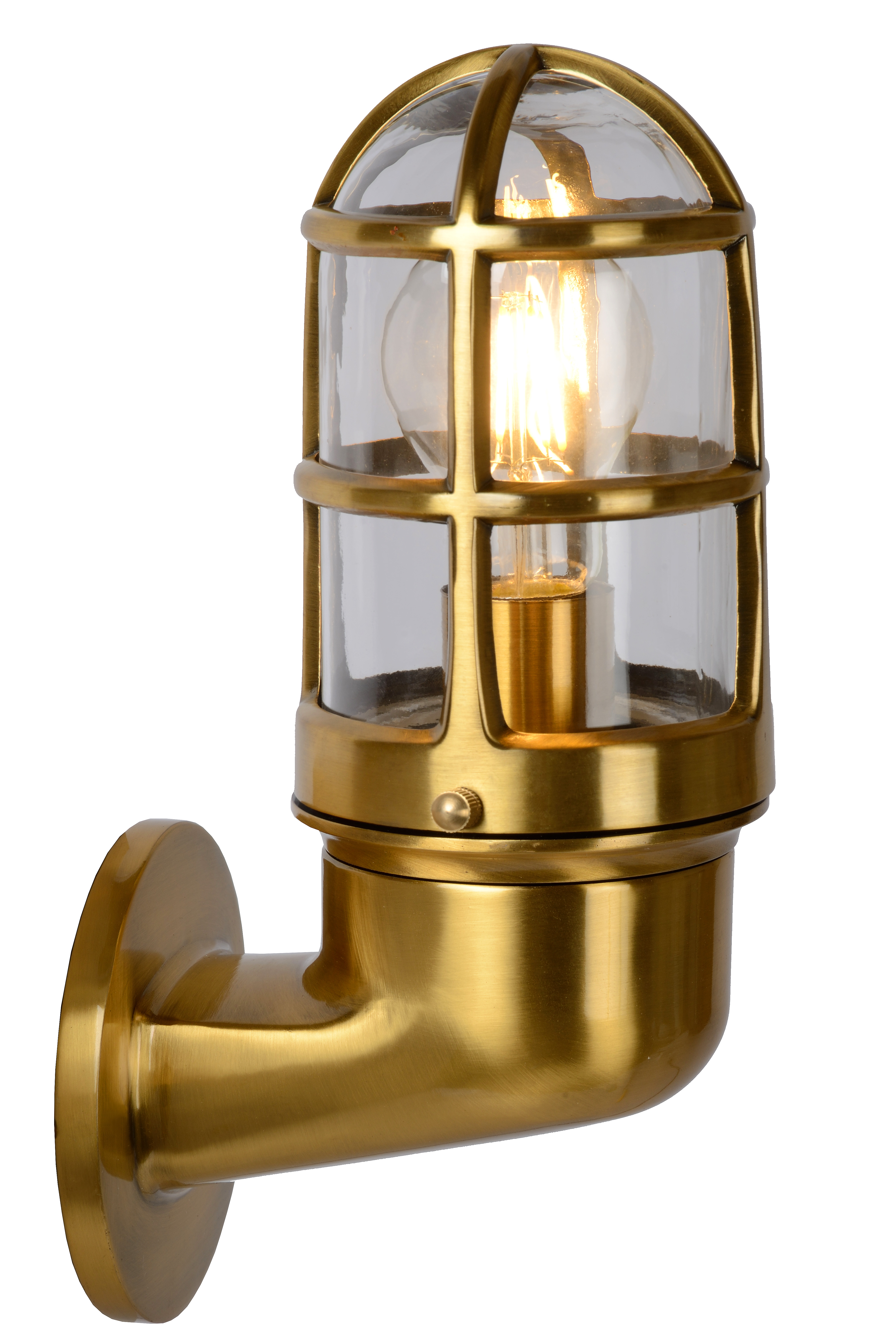 Lucide DUDLEY - Wall light Outdoor - 1xE27 - IP44 - Matt Gold / Brass