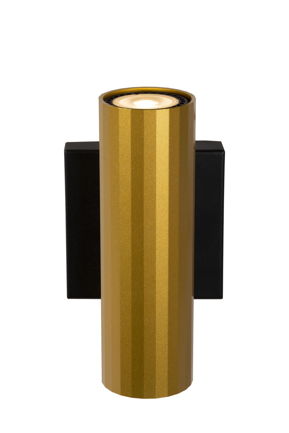 Seinävalaisin Lucide Polygon, 2xGU10/25W, mattakulta/musta, IP20