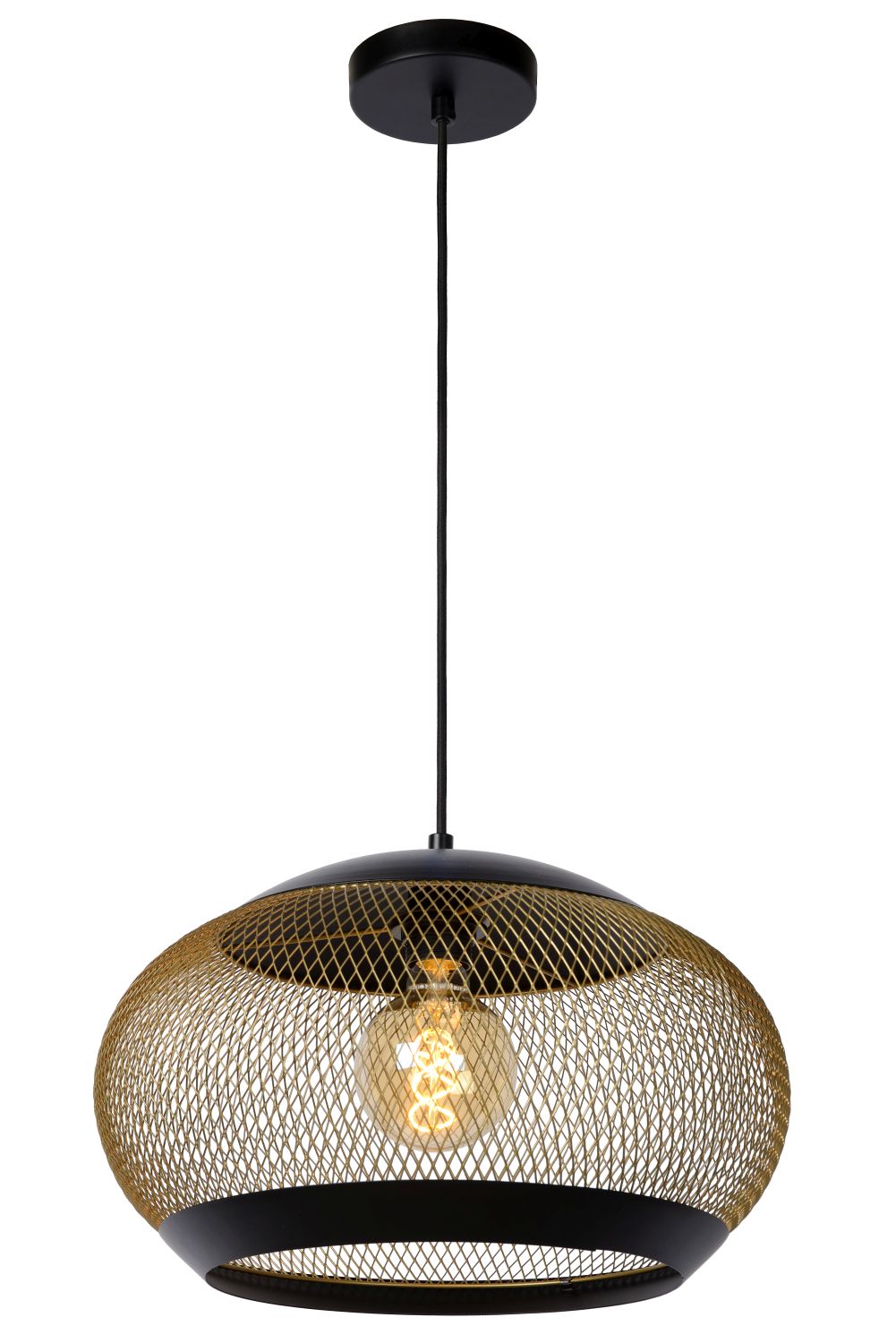 Lucide LUCAS - Pendant light - Ø 40 cm - 1xE27 - Matt Gold / Brass