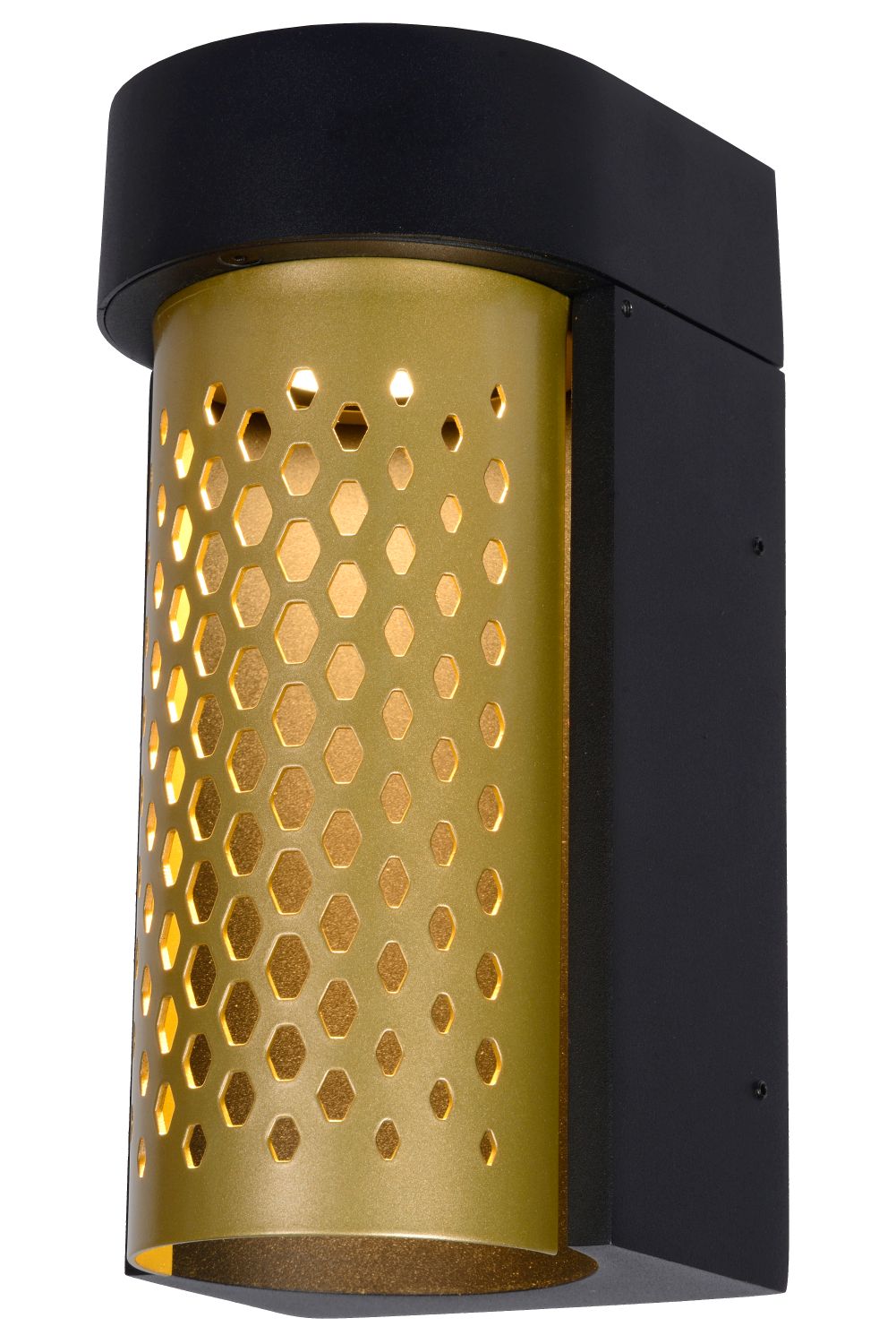 Lucide KIRAN - Wall light Outdoor - LED - 1x10W 2700K - IP65 - Matt Gold / Brass