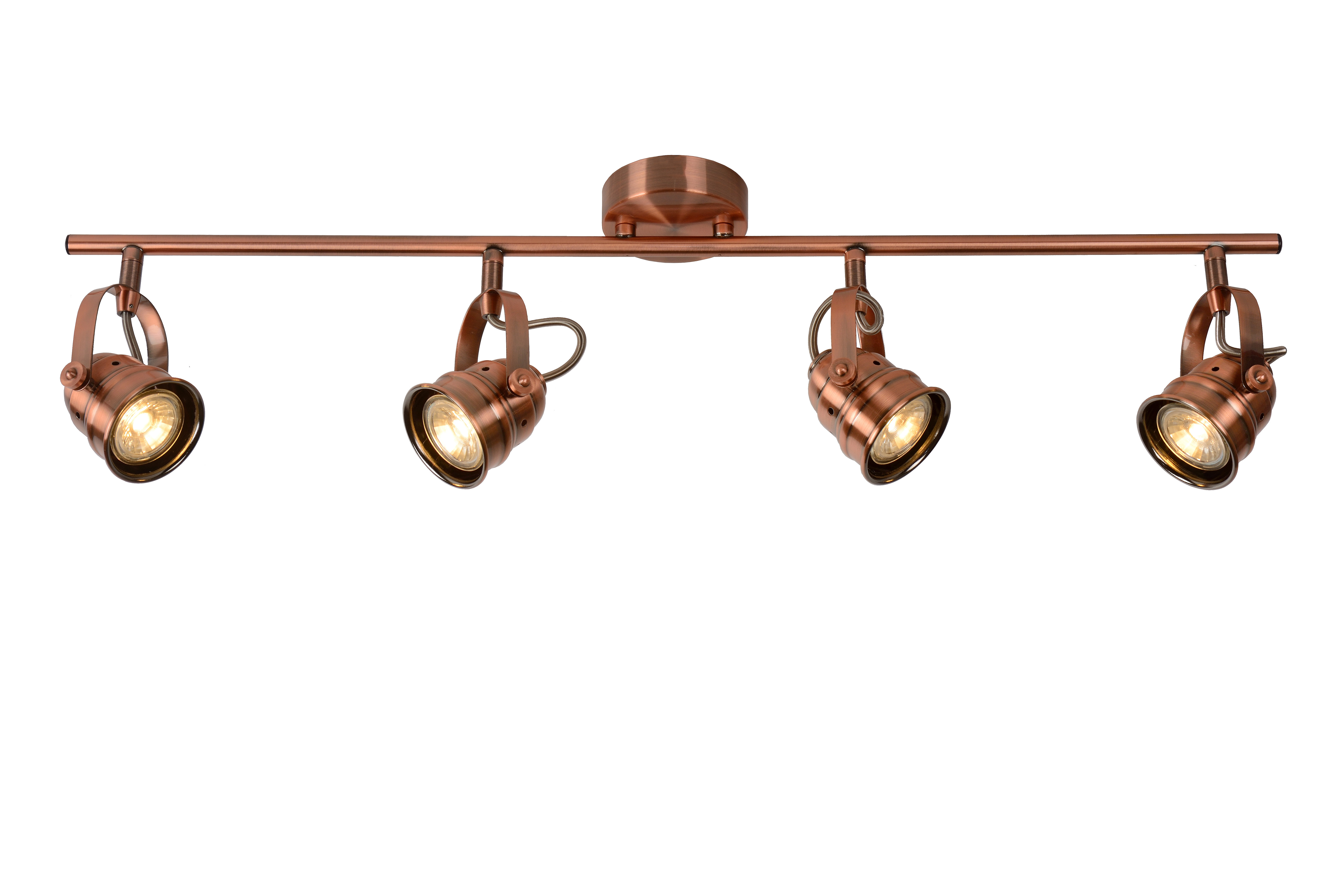 Lucide CIGAL - Ceiling spotlight - Ø 9 cm - LED - GU10 - 4x5W 2700K - Copper