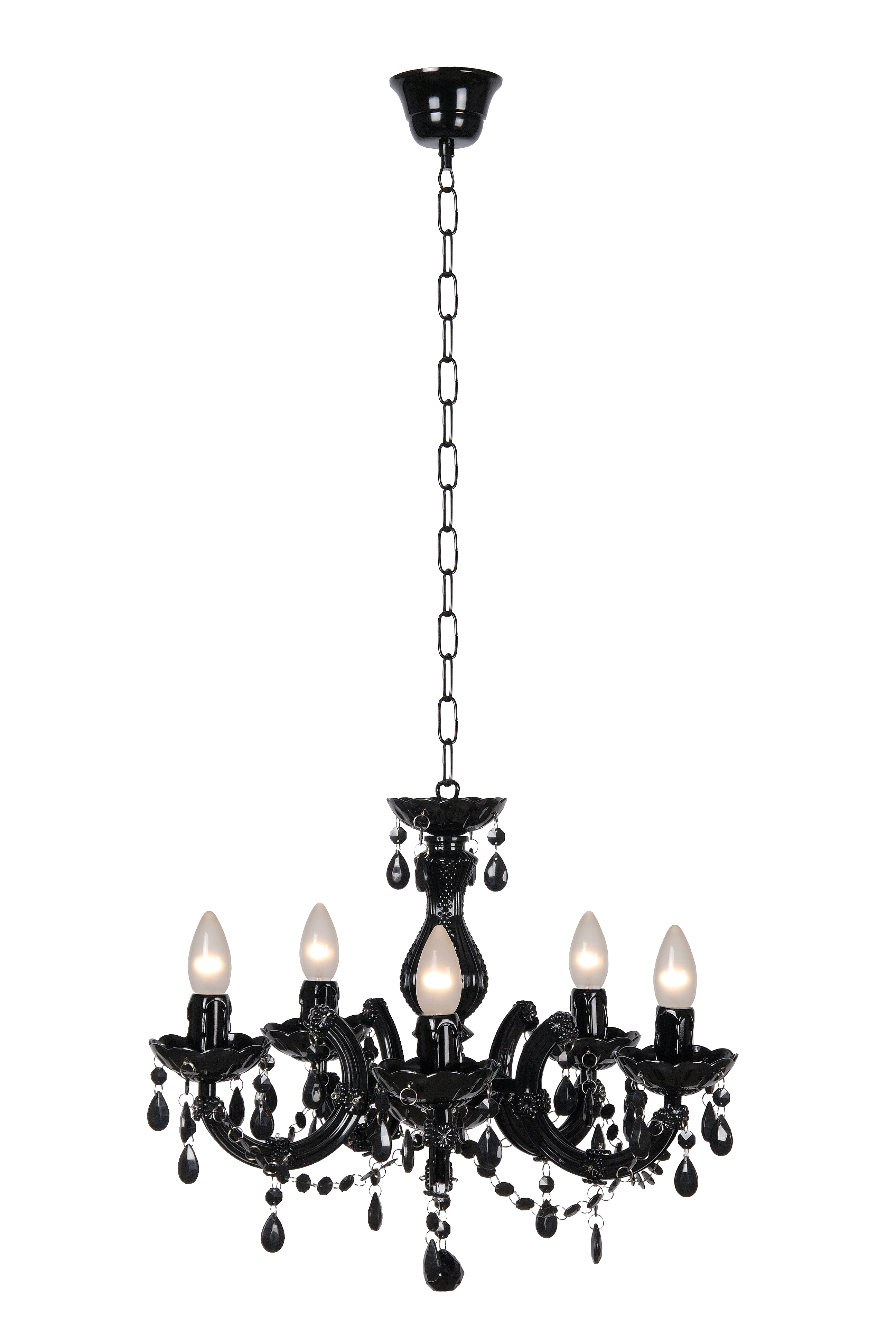 Lucide ARABESQUE - Chandelier - Ø 46 cm - 5xE14 - Black