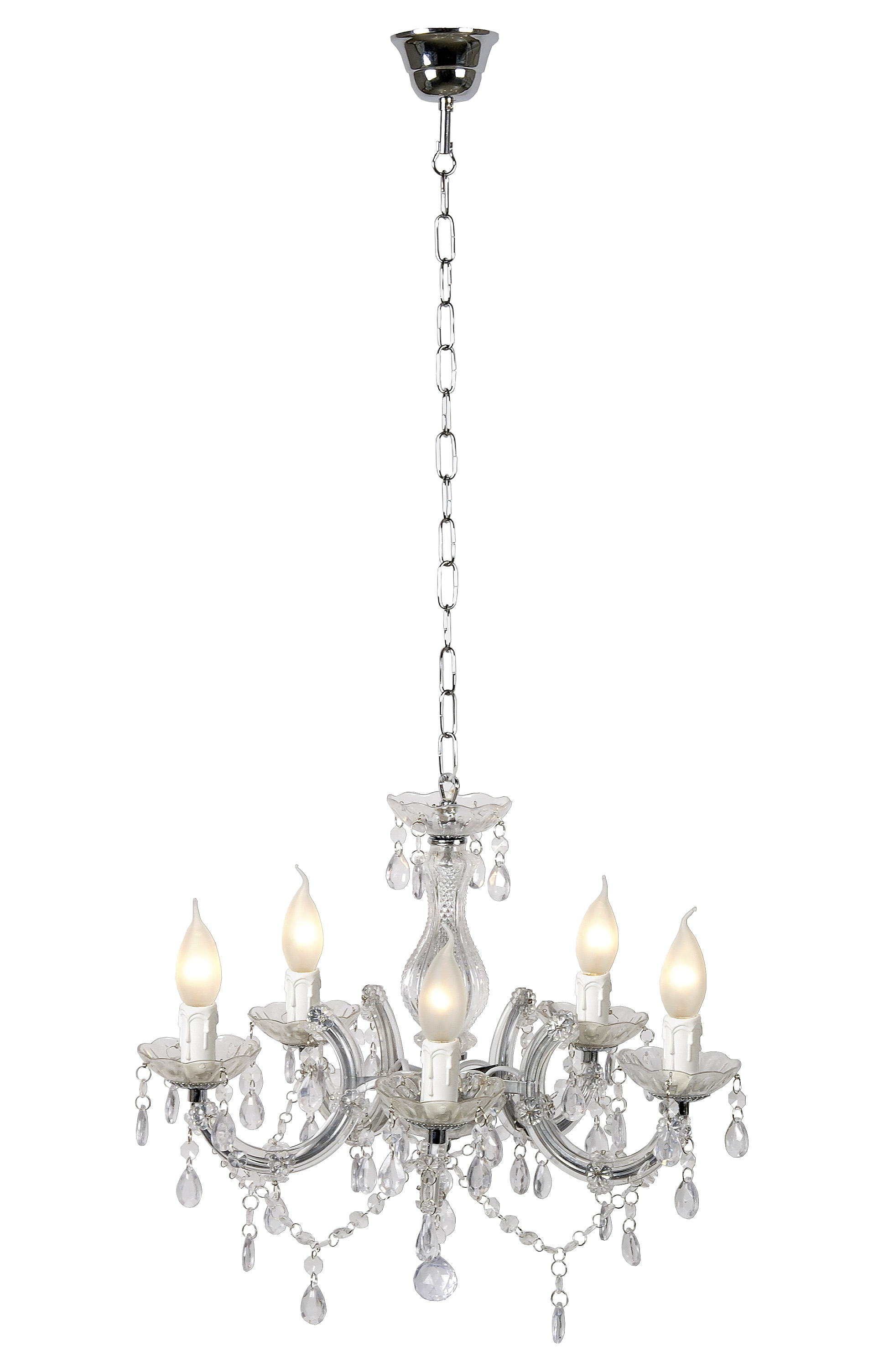 Lucide ARABESQUE - Chandelier - Ø 46 cm - 5xE14 - Transparant