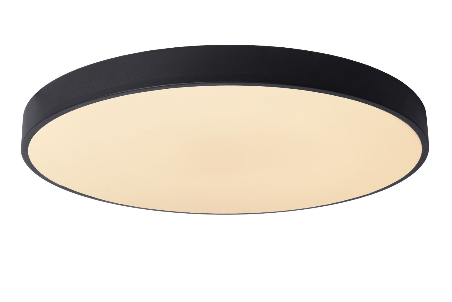 Lucide UNAR - Flush ceiling light - Ø 60 cm - LED Dim. - 1x60W 2700K - 3 StepDim - Black