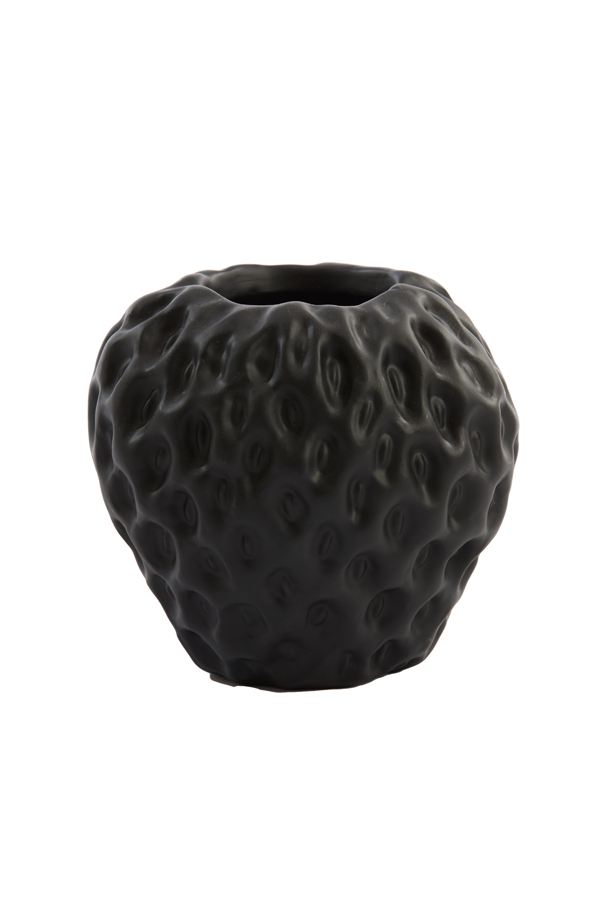 Vase deco 15x14,5x14,5 cm STRAWBERRY matt black