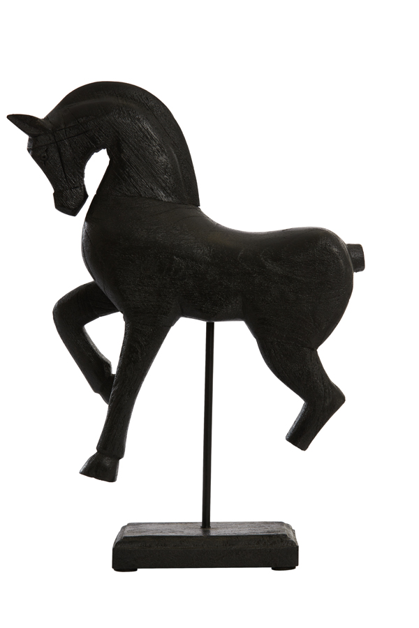 Ornament 37x11x47 cm HORSE wood matt black