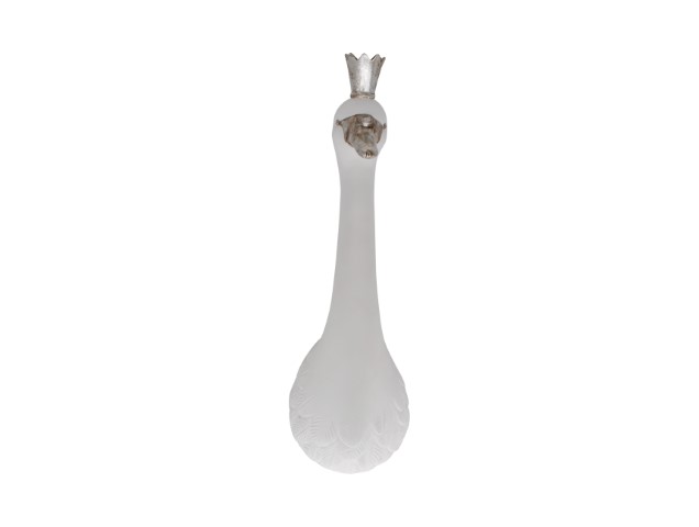 Wall ornament 22,5x14,5x46 cm SWAN HEAD white-silver