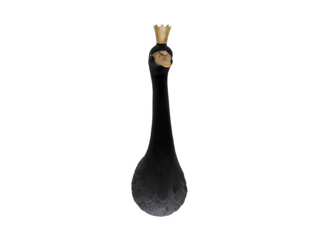 Wall ornament 22,5x14,5x46 cm SWAN HEAD black-gold