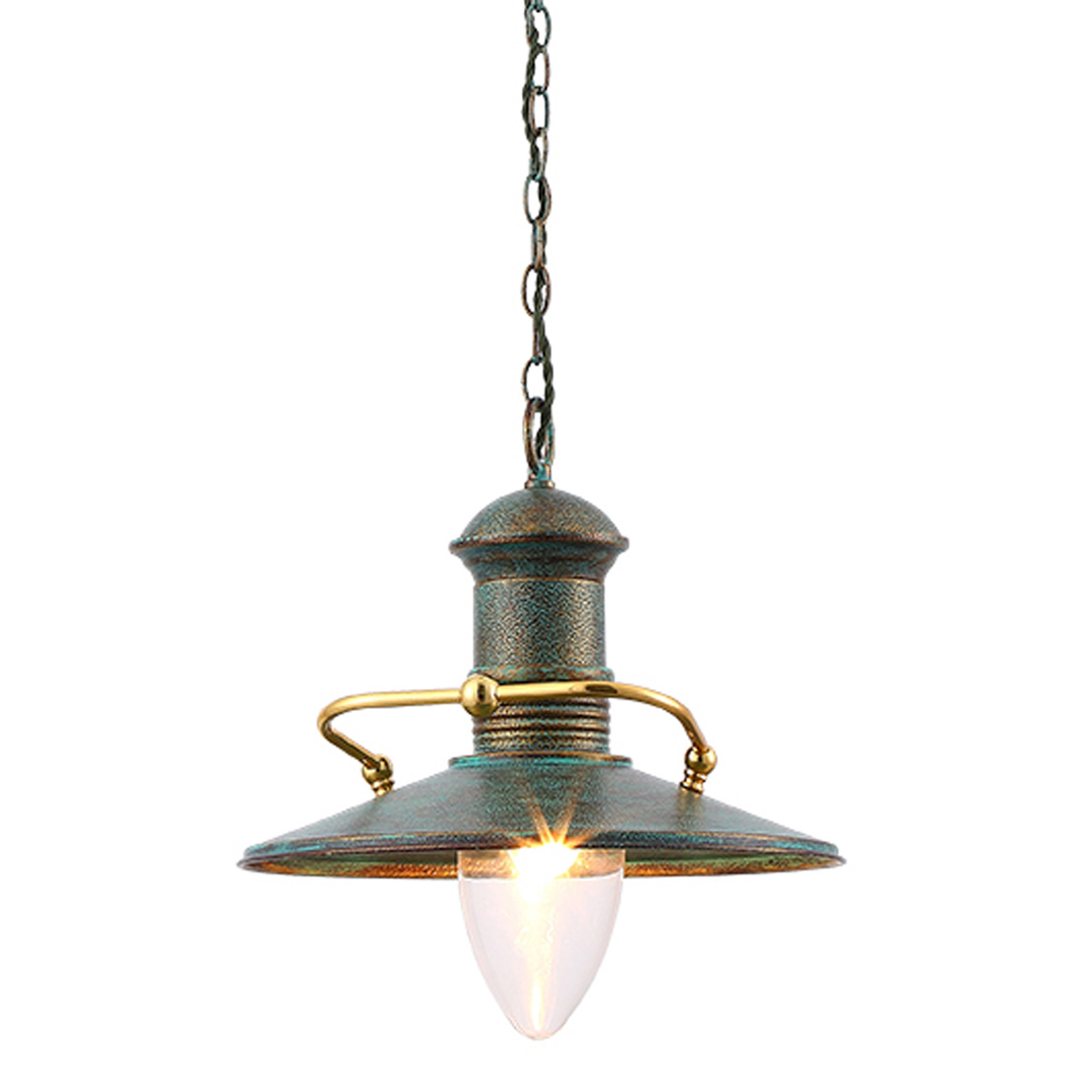 FocusLight PERLA - Pendant lamp - Antique Green - E27 - 1 x 60W excl.