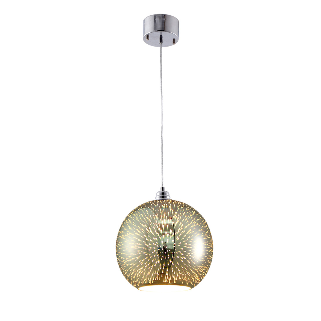 FocusLight 3D - Pendant lamp - Chrome - E27 - 1 x 60W excl.