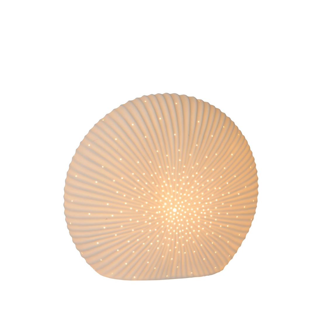 Lucide SHELLY - Pöytävalaisin - Kork. 26,5cm- E14 - Valkoinen