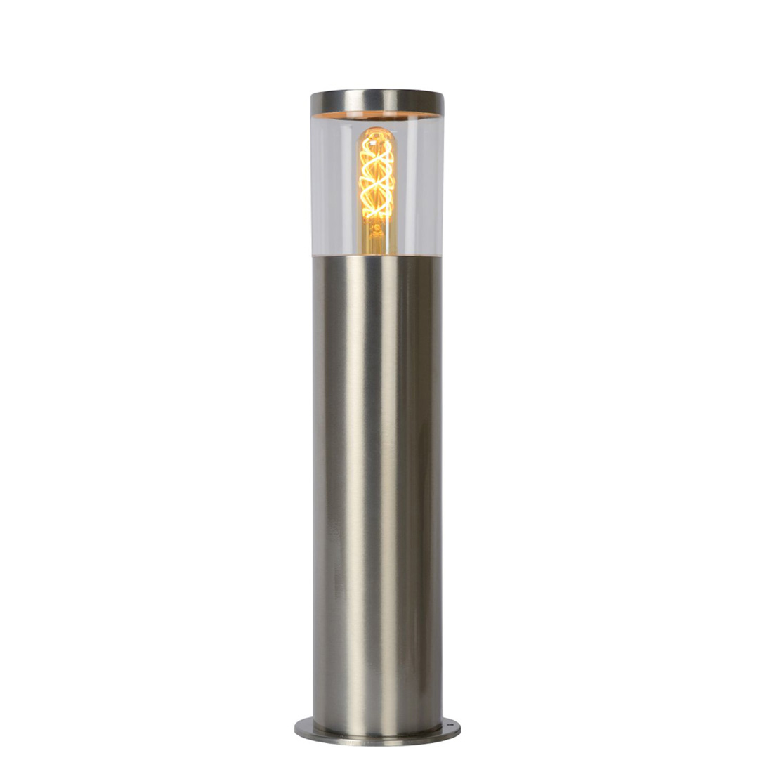 Lucide FEDOR - Outdoor Bollard Lamp - E27 - IP44 - SatinChrome