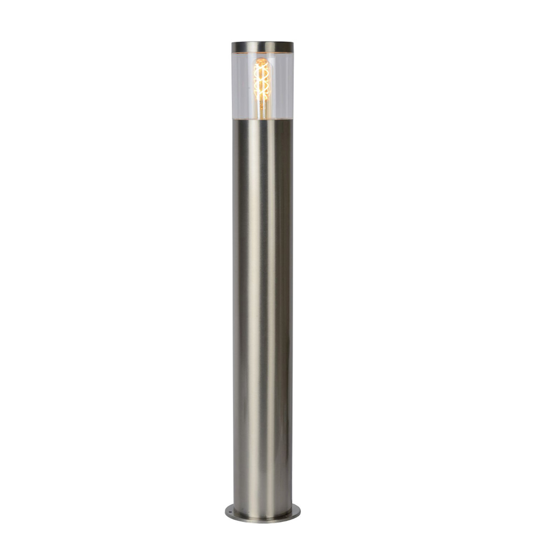 Lucide FEDOR - Outdoor Bollard Lamp - E27 - IP44 - SatinChrome