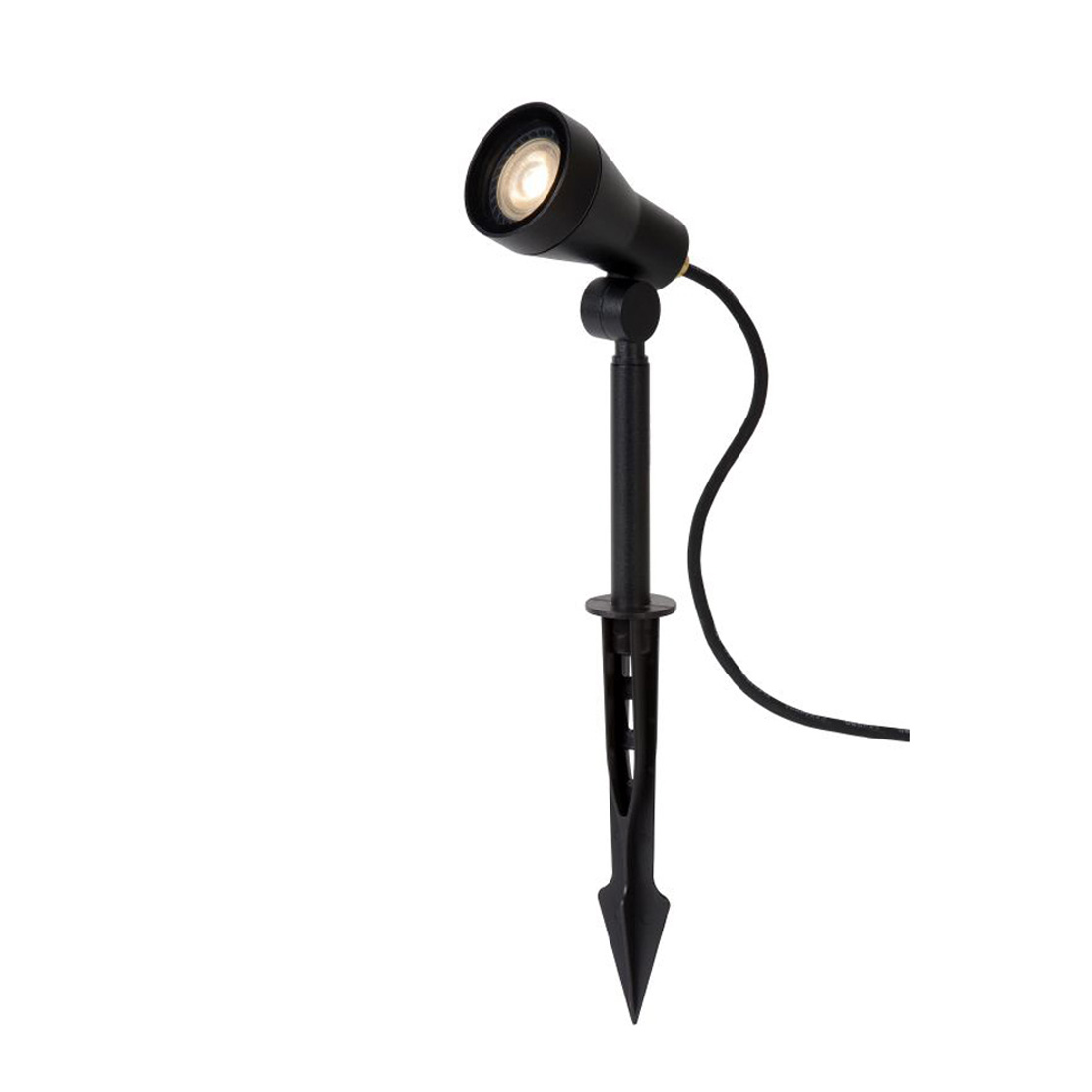 Lucide SPIKE - Ulko Pihavalaisin - LED Dim. - GU10 - 1x5W 3000K - IP54 - Musta