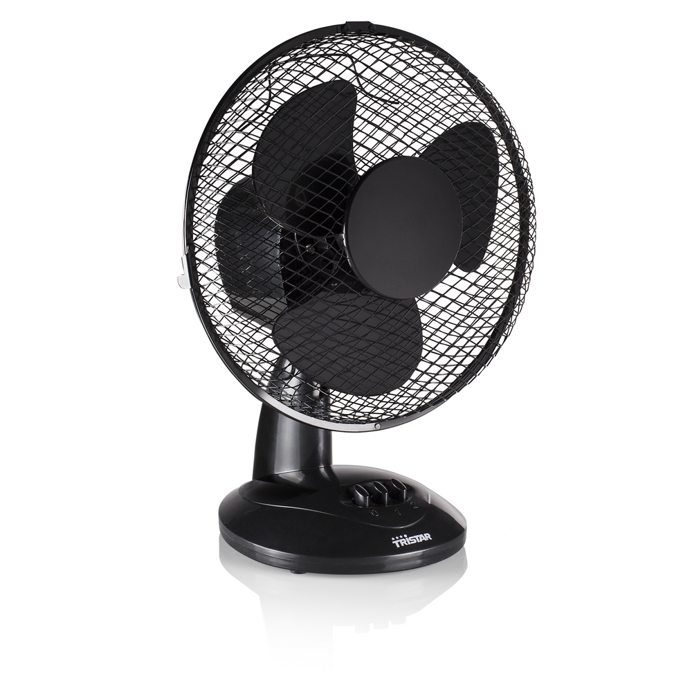 Table fan Ø23cm - Black - 2 speed options - Oscillating