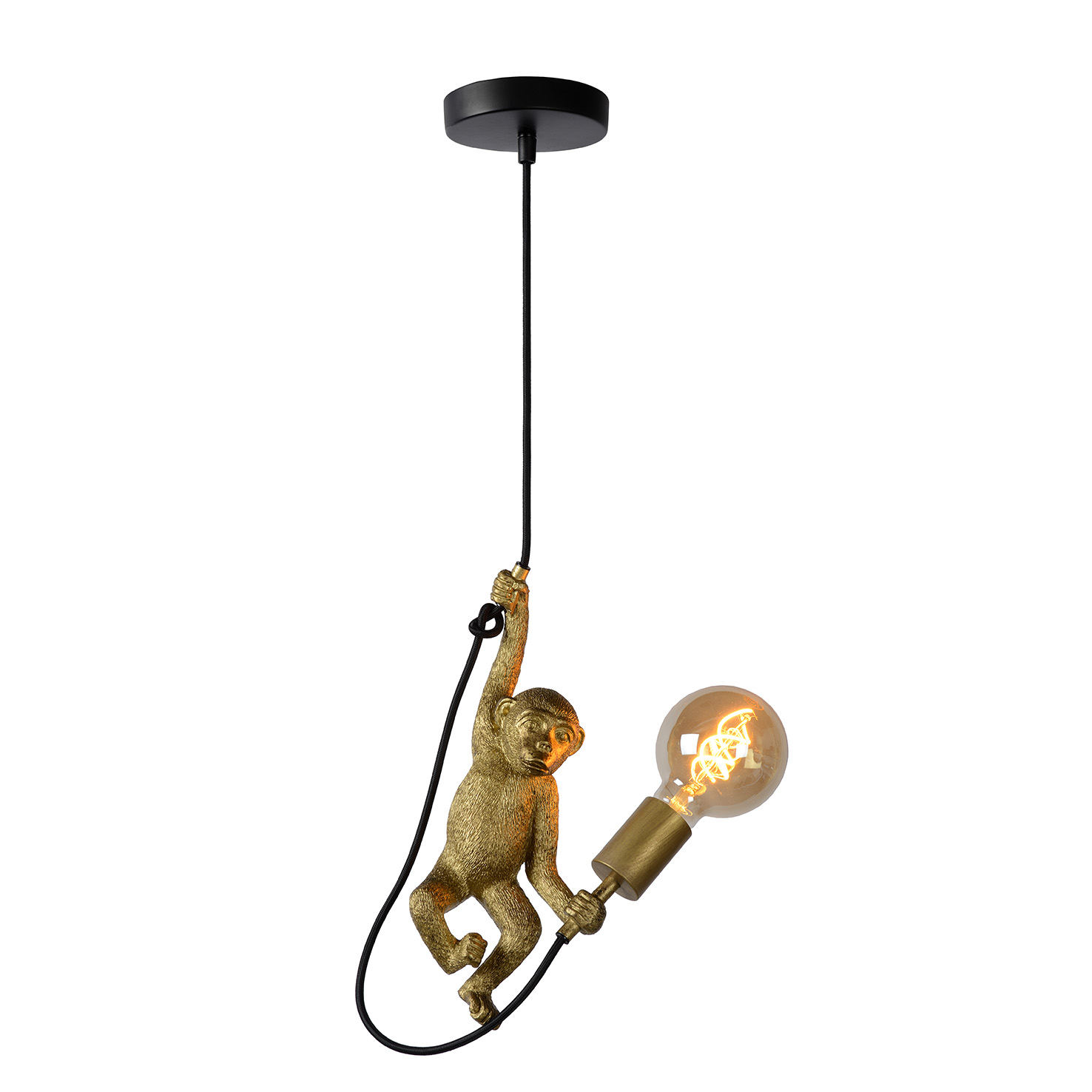 Pendant light EXTRAVAGANZA CHIMP - Ø 18 cm - 1xE27 (60W) - Black / Gold