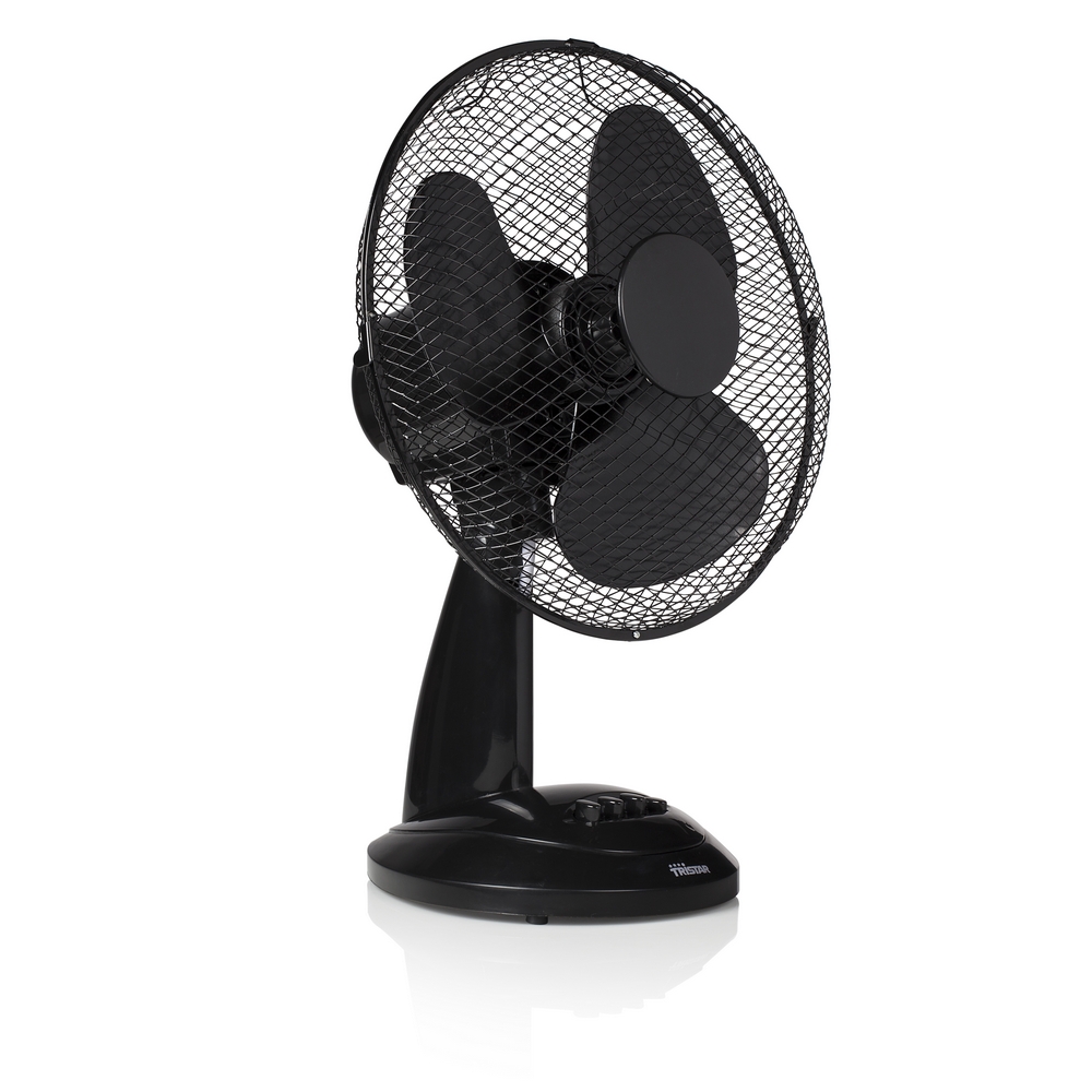 Table fan Ø30cm - Black - 3 speed options - Oscillating