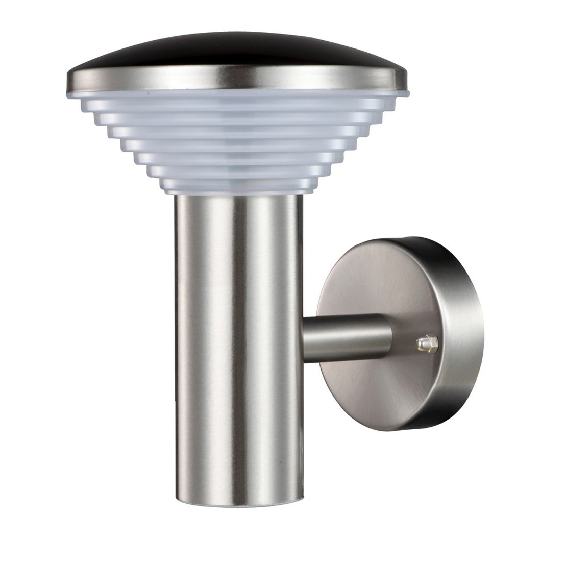 POLUX PIRAMIDA - Ulkoseinävalaisin - Harjattu teräs - Integroitu LED - 6,5W LED
