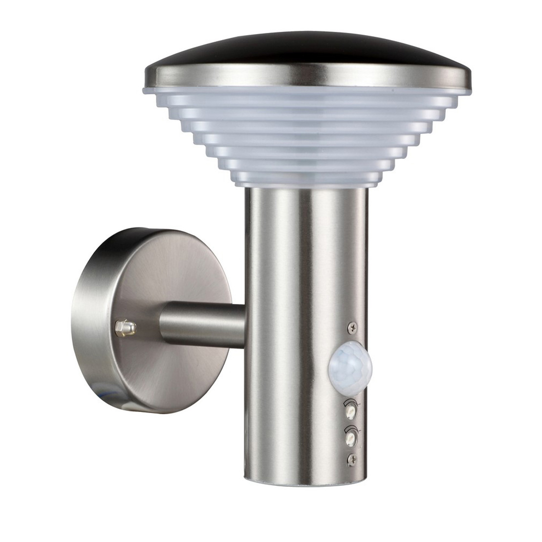 POLUX PIRAMIDA - Ulkoseinävalaisin - Harjattu teräs - Integroitu LED - 6,5W LED