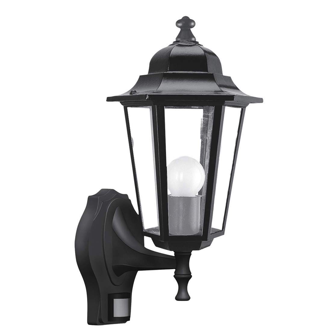 Rabalux VELENCE - Ulkoseinävalaisin liiketunnistimella - 1xE27 - Kork:36,0cm - Musta