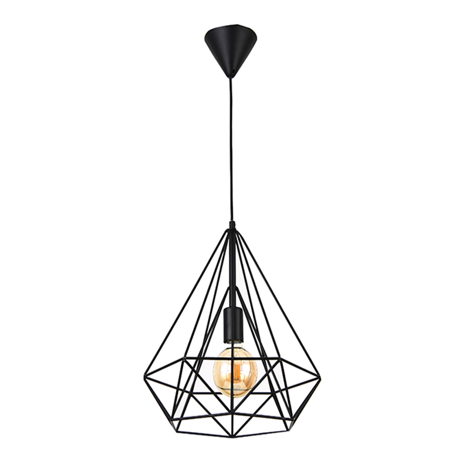 Riippuvalaisin FocusLight DIAMOND  - 37cm - 1xE27 60W(excl.) - Musta