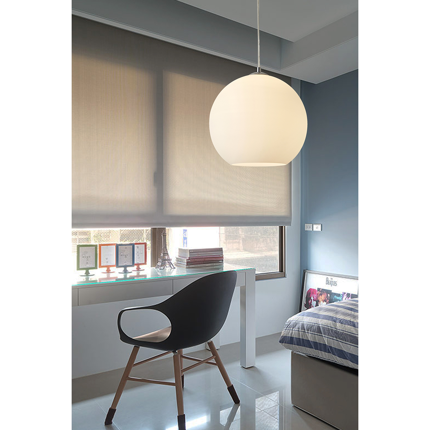 FocusLight MIO - Pendant lamp - Ø:30,0 cm  - 1xE27 - Opal