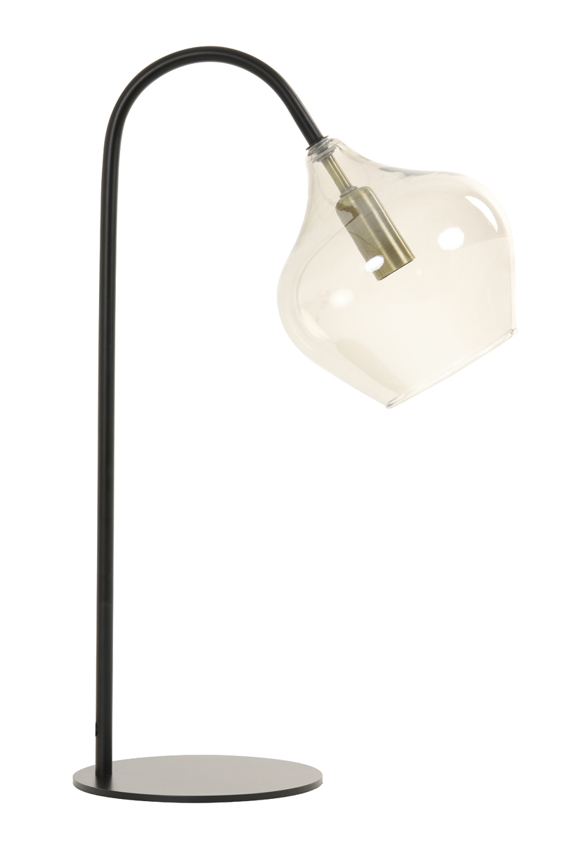 Table lamp E14 28x17x50,5 cm RAKEL matt black+smoked