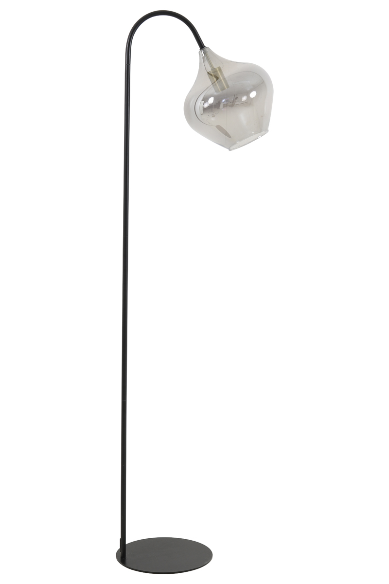 Floor lamp 45x28x160 cm RAKEL matt black+smoked