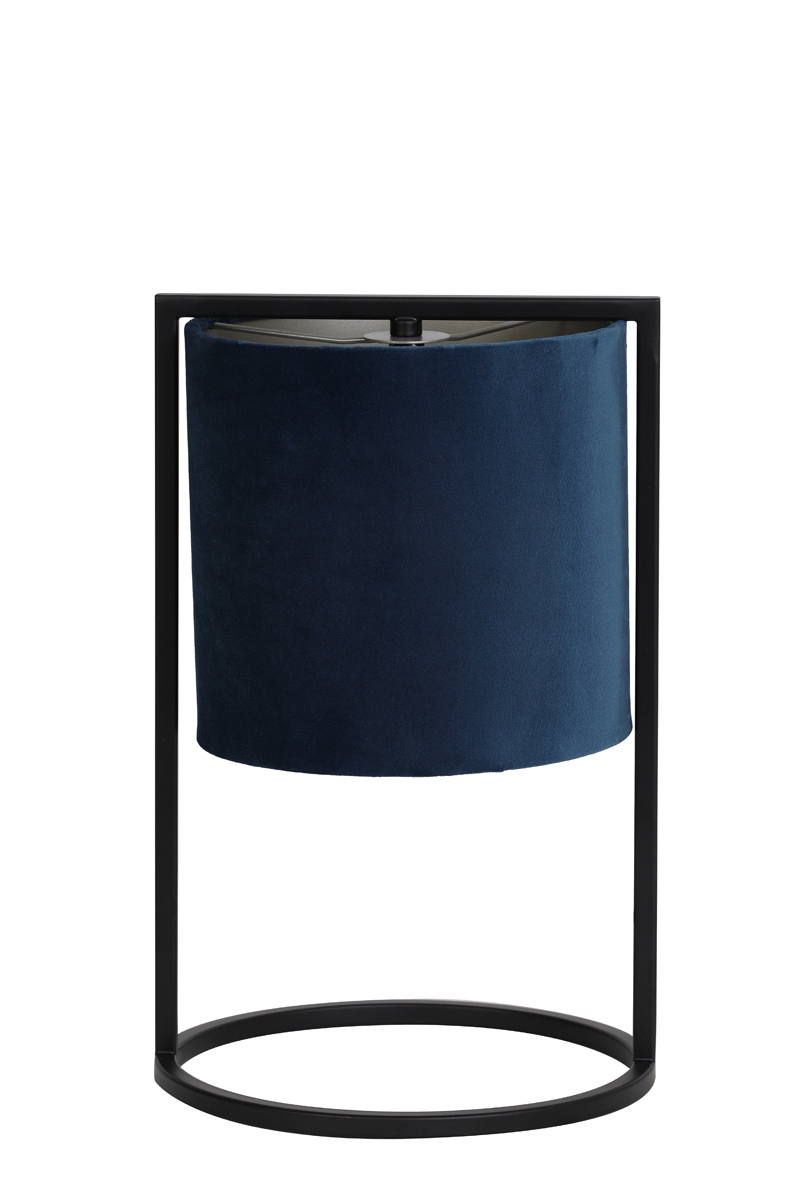 Table lamp Ø22x35 cm SANTOS matt black+shade petrol blue